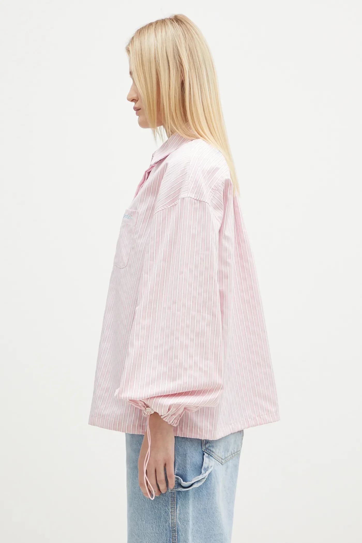 Хлопковая рубашка с эластичными рукавами и объемными рукавами - фото 2