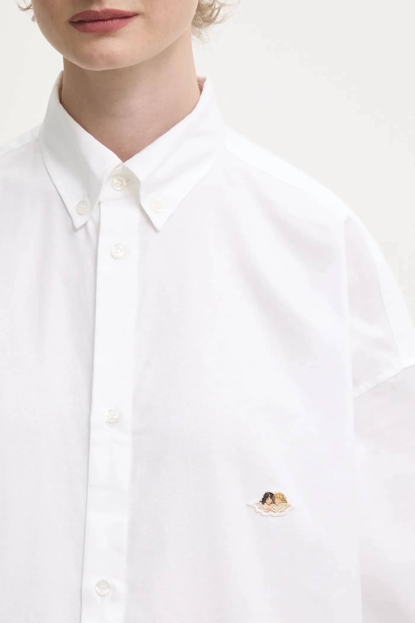 Рубашка свободного кроя из хлопка с нашивкой Angel Patch - фото 4