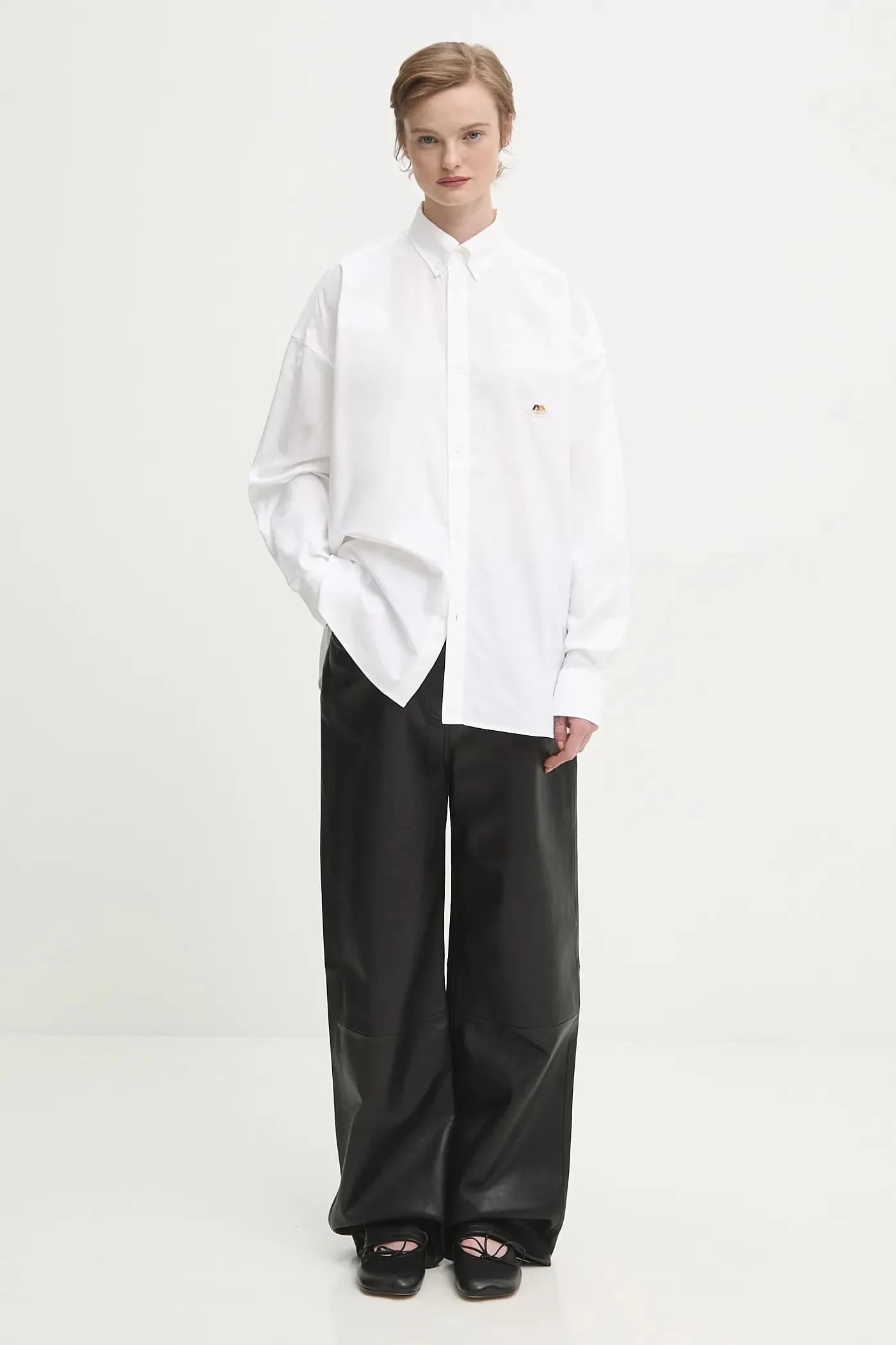 Рубашка свободного кроя из хлопка с нашивкой Angel Patch - фото 5