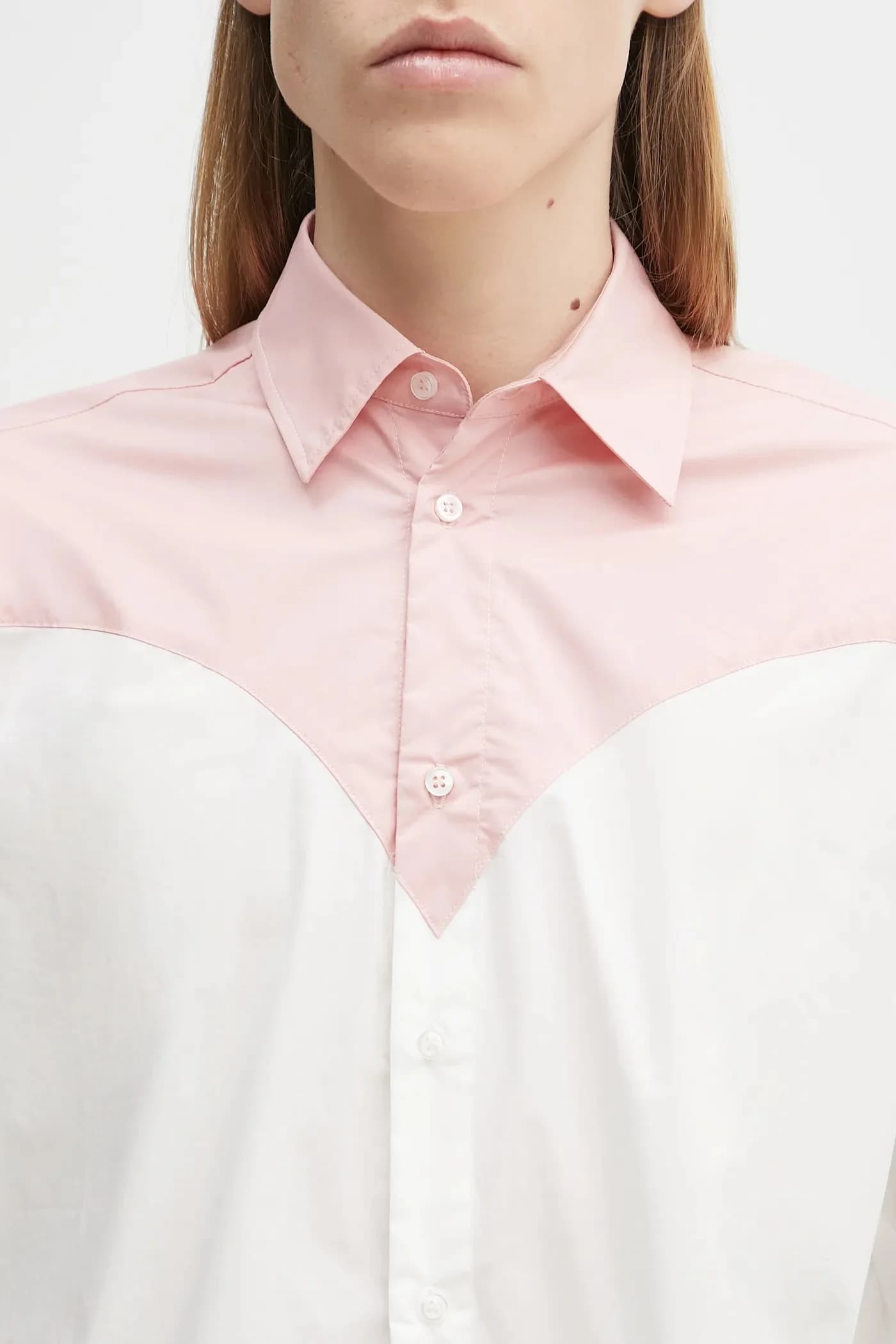 Хлопковая рубашка свободного кроя с вышивкой в ​​форме сердца - фото 7