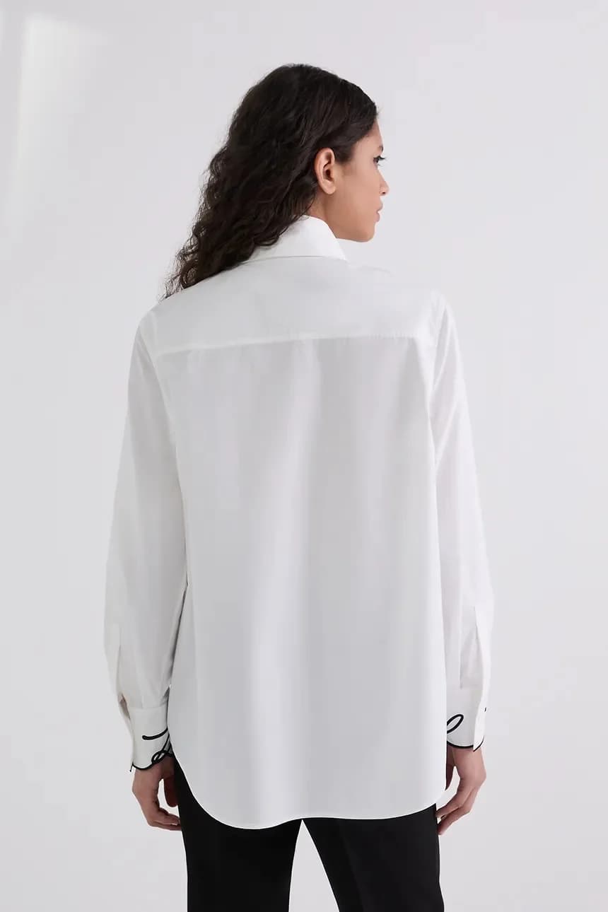 Хлопковая рубашка Карла Лагерфельда - фото 2