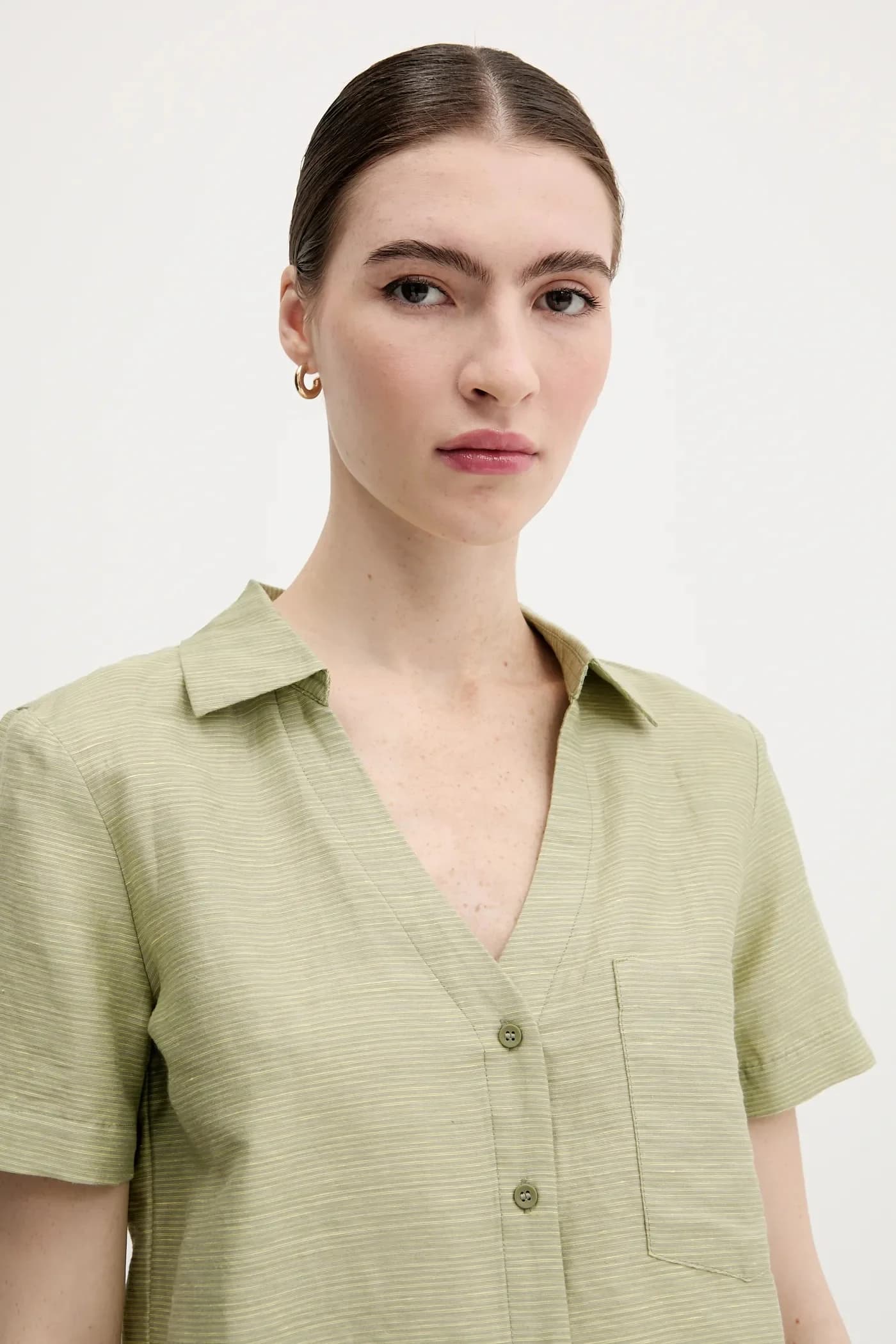 Рубашка из смесового льна - фото 4