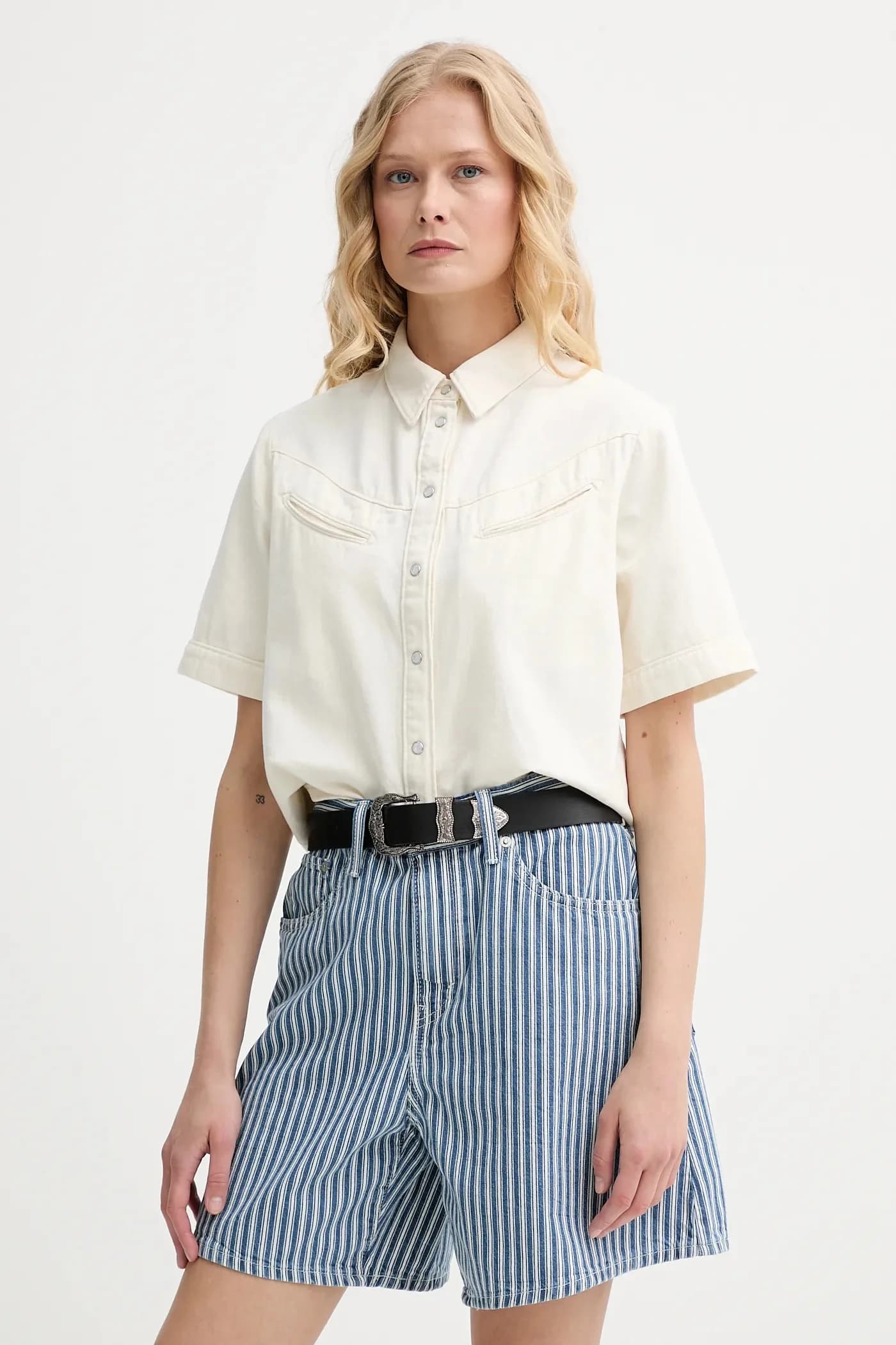 Джинсовая рубашка RINOA CAMP SHIRT