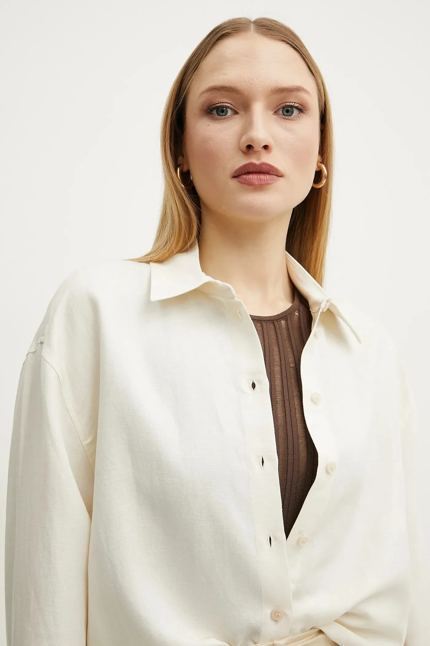 Рубашка из смесового льна - фото 4