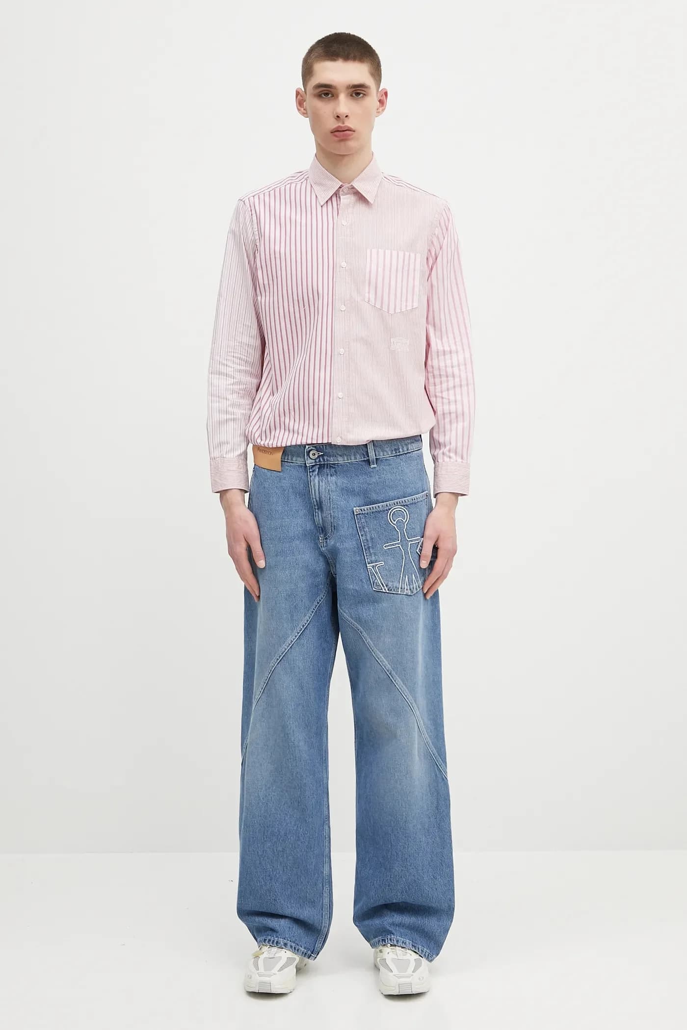 Рубашка LS из хлопка в стиле пэчворк - фото 9