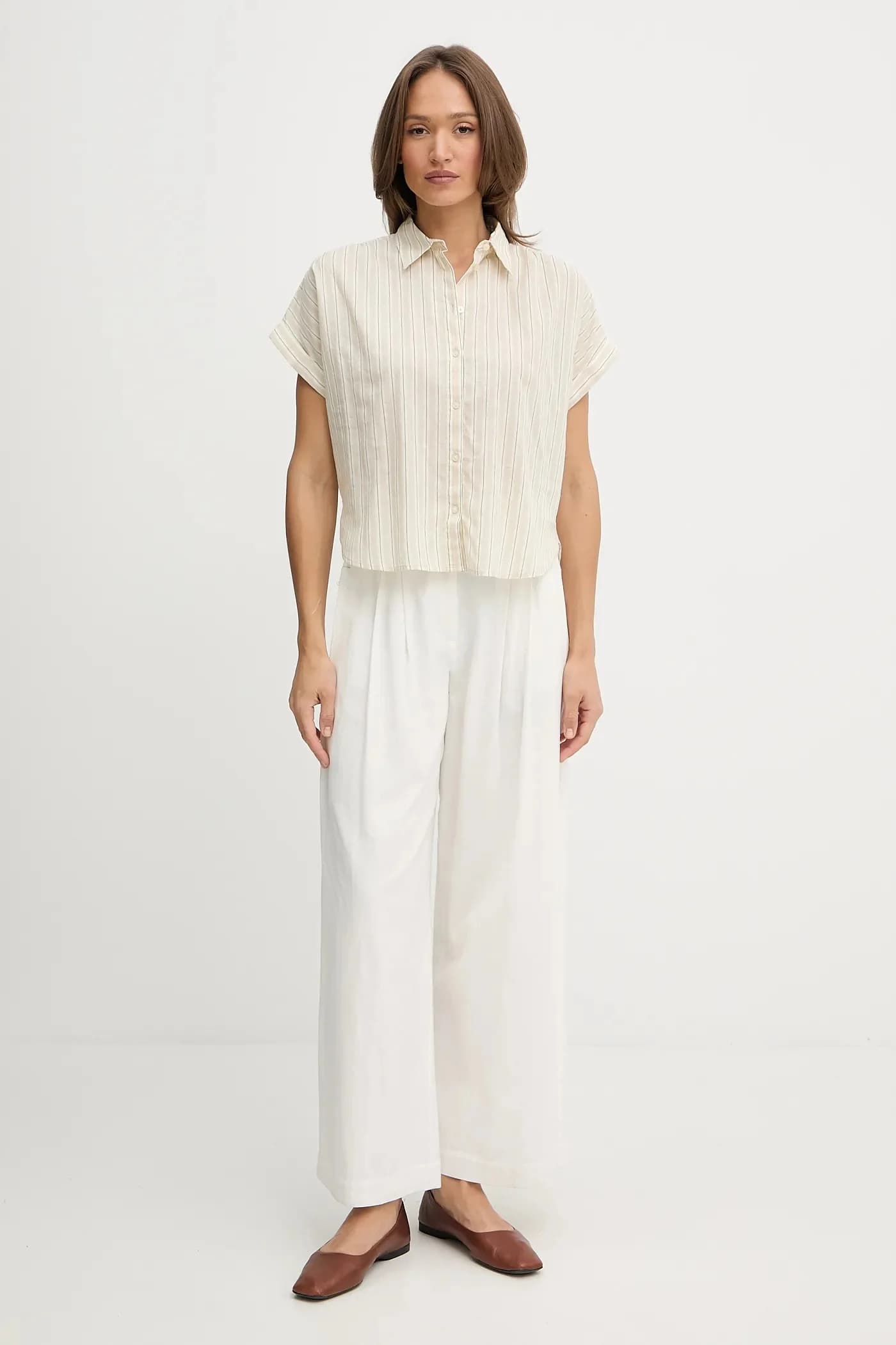 Рубашка из смесового льна - фото 2