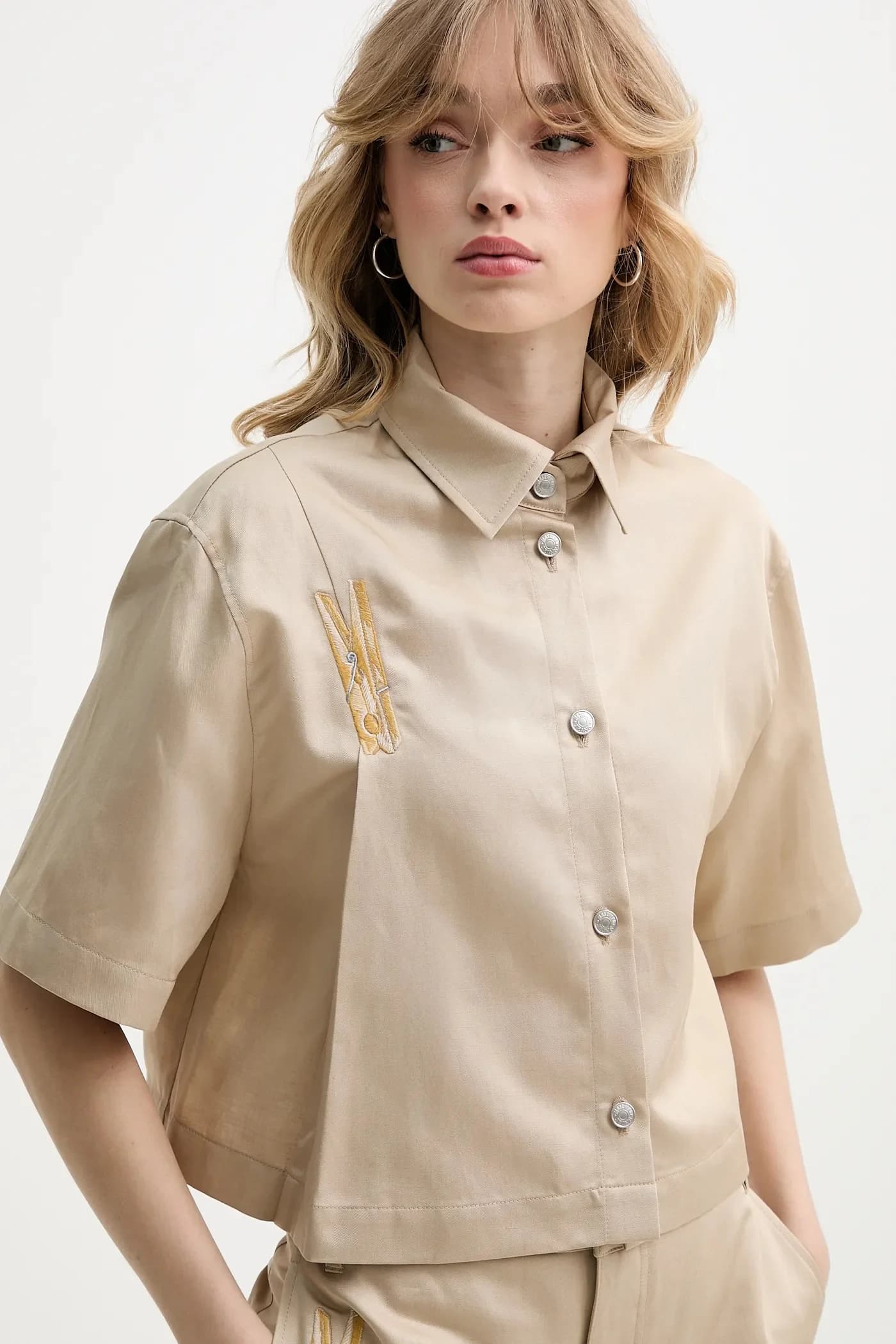 Рубашка из смесового льна - фото 4