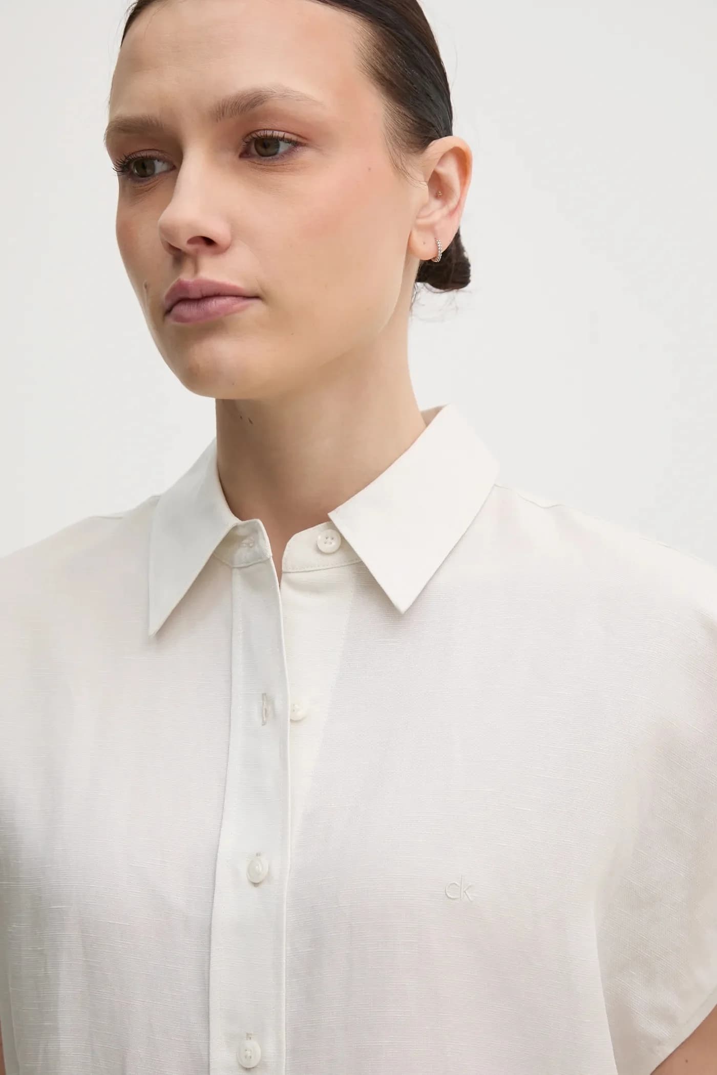 Рубашка из смесового льна - фото 4