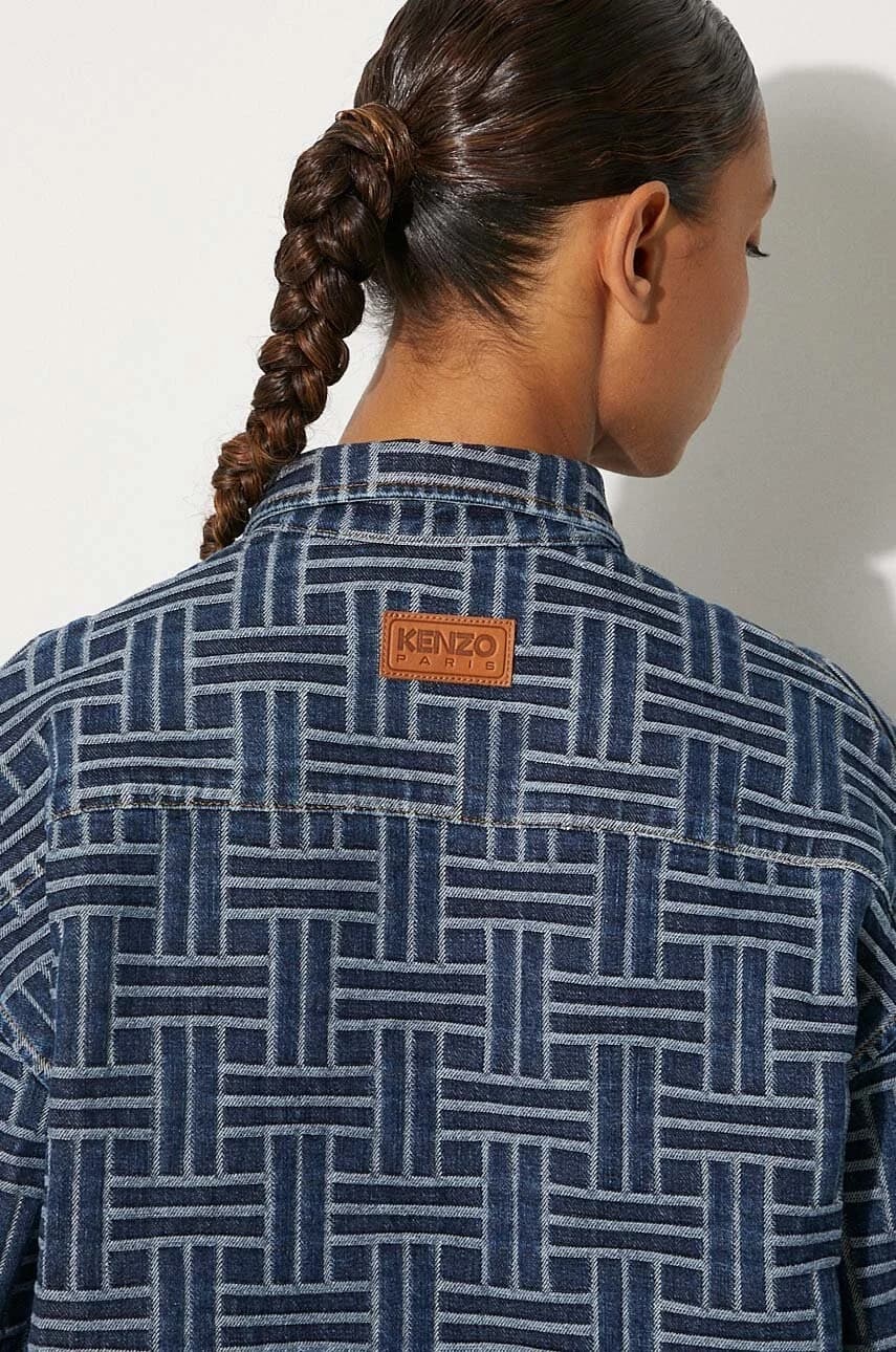 джинсовая рубашка с заниженными плечами - фото 6