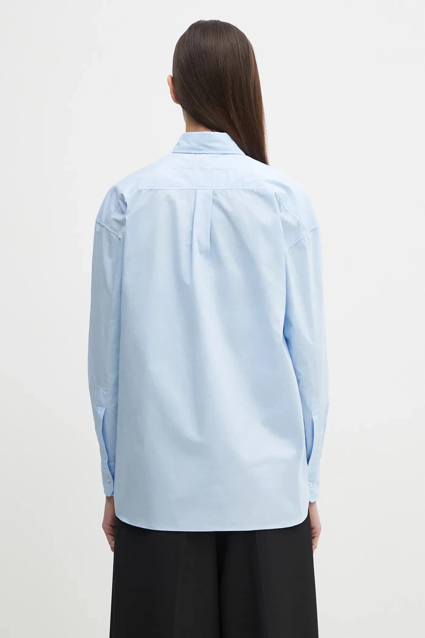 Хлопковая рубашка свободного кроя с вышивкой ангела - фото 3