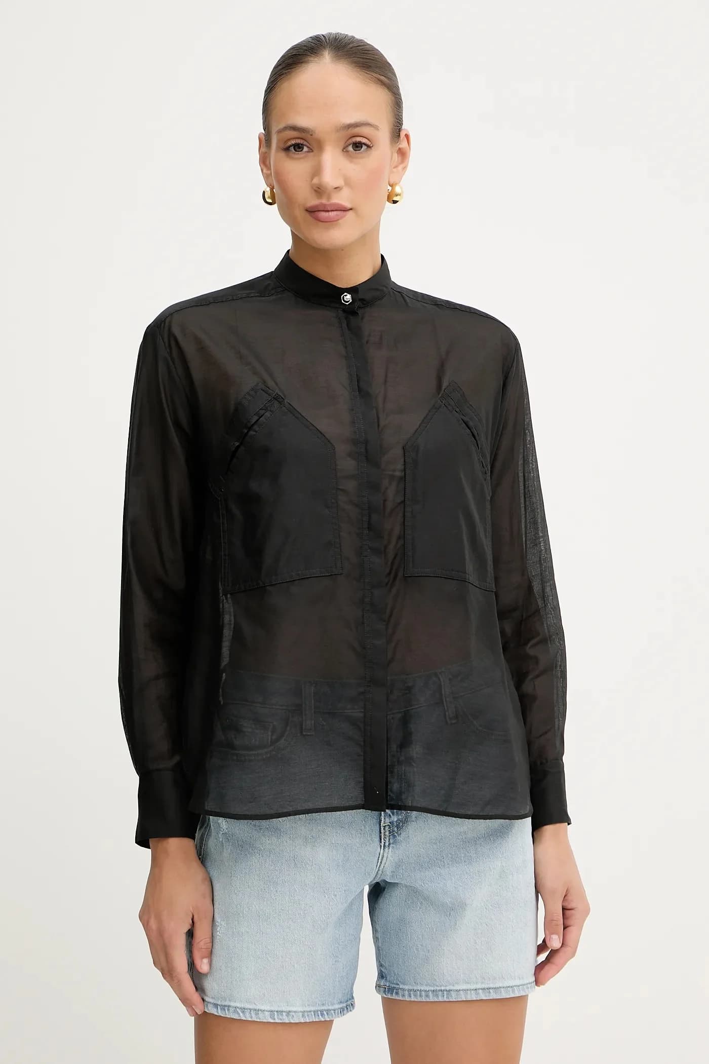 Рубашка из смесового шелка