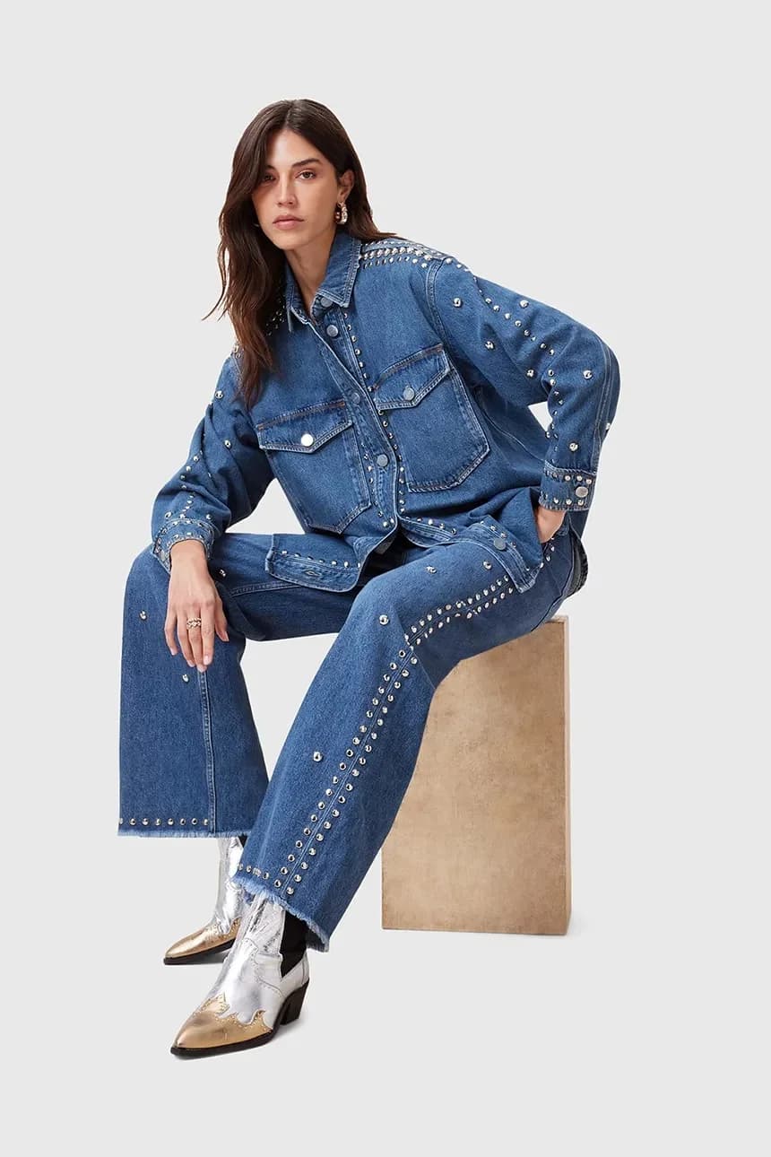 рубашка из хлопкового денима ALBA - фото 6