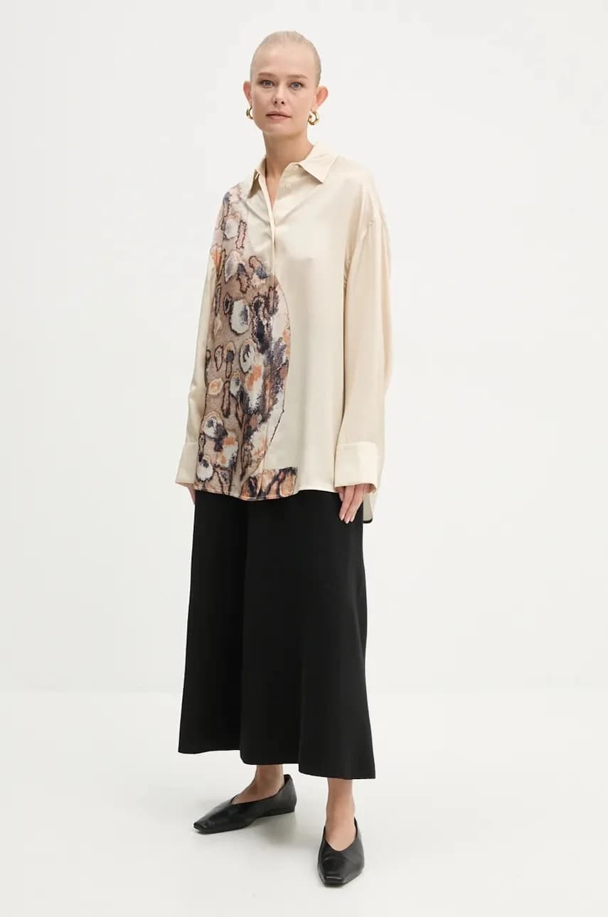 Рубашка из смесового шелка - фото 2