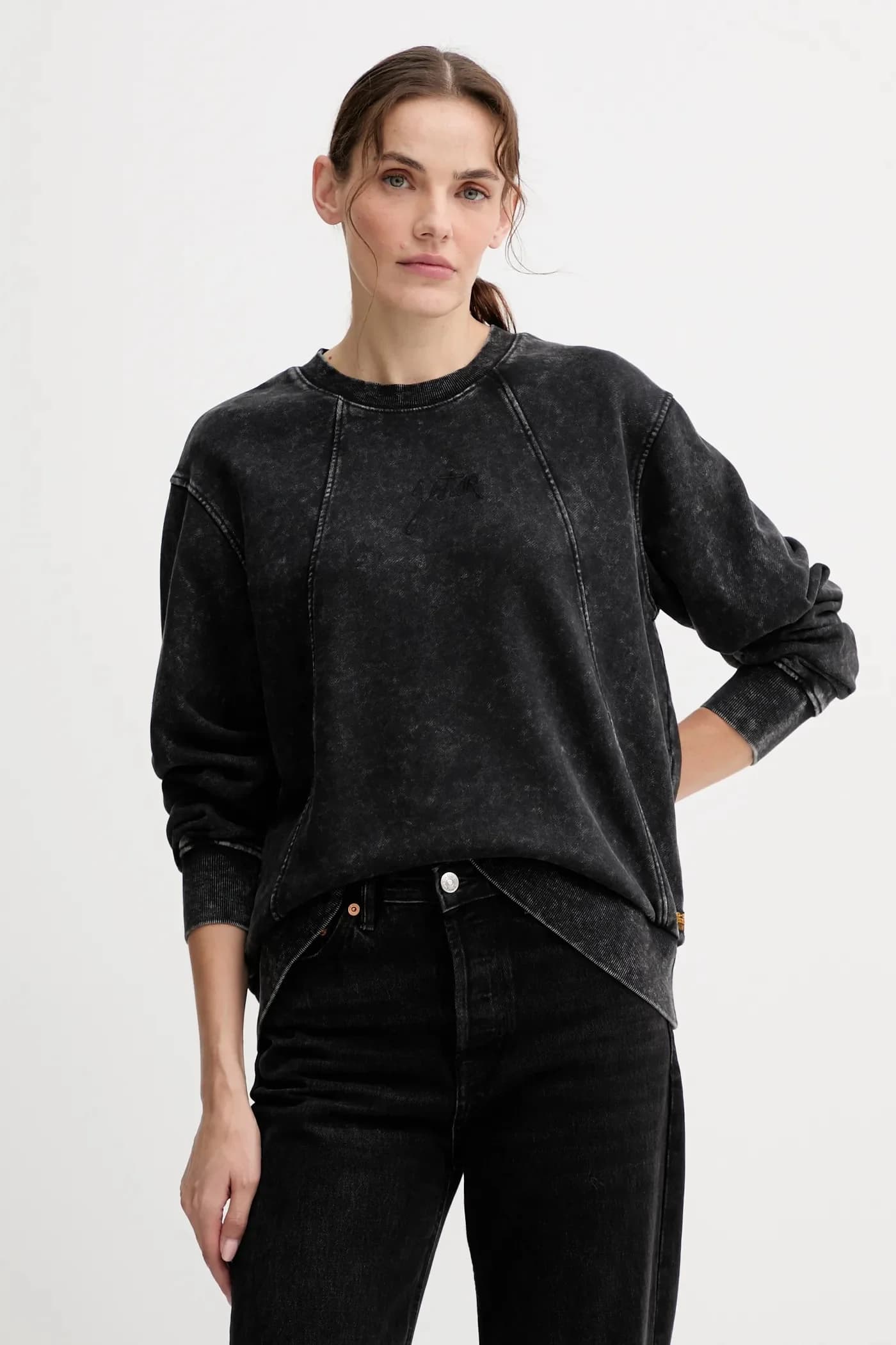 Толстовка из хлопка с выстиранным узором