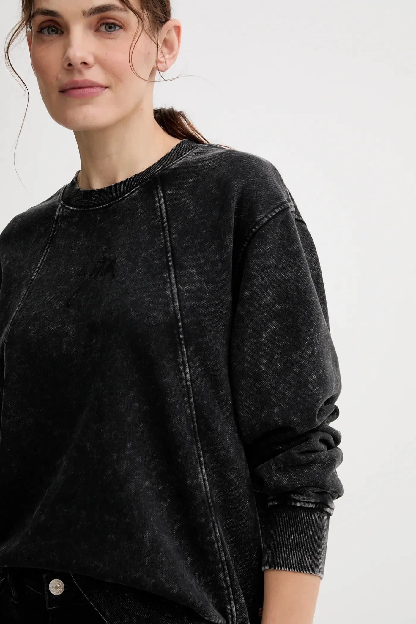 Толстовка из хлопка с выстиранным узором - фото 4