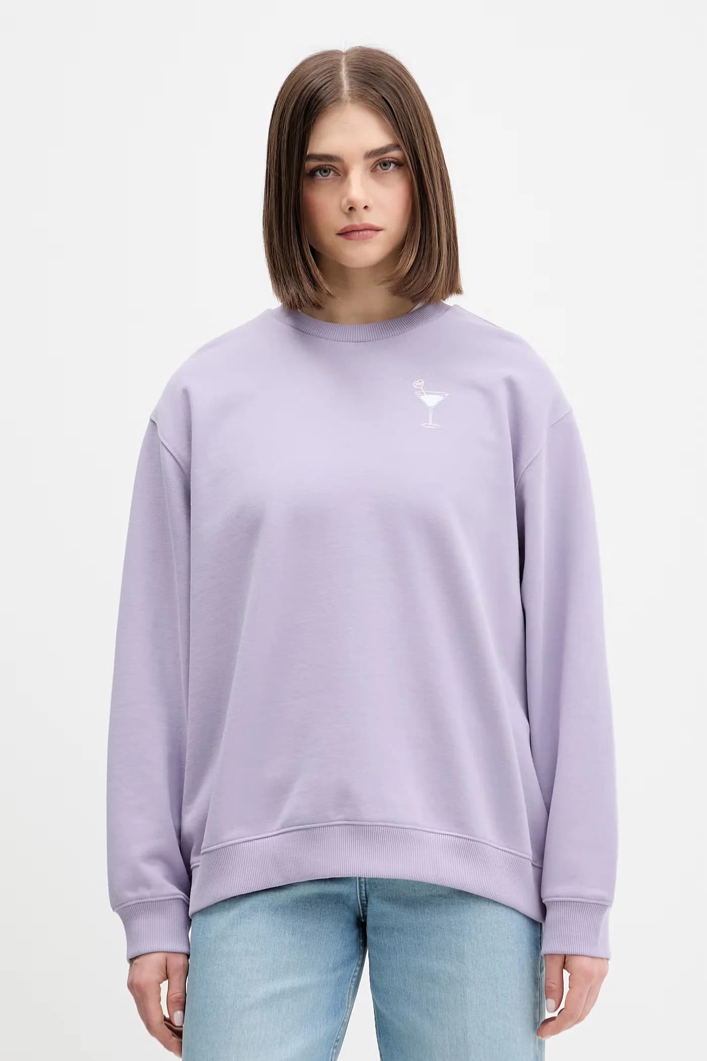 Женская толстовка оверсайз из хлопка Classic Crew_B_3 - фото 3