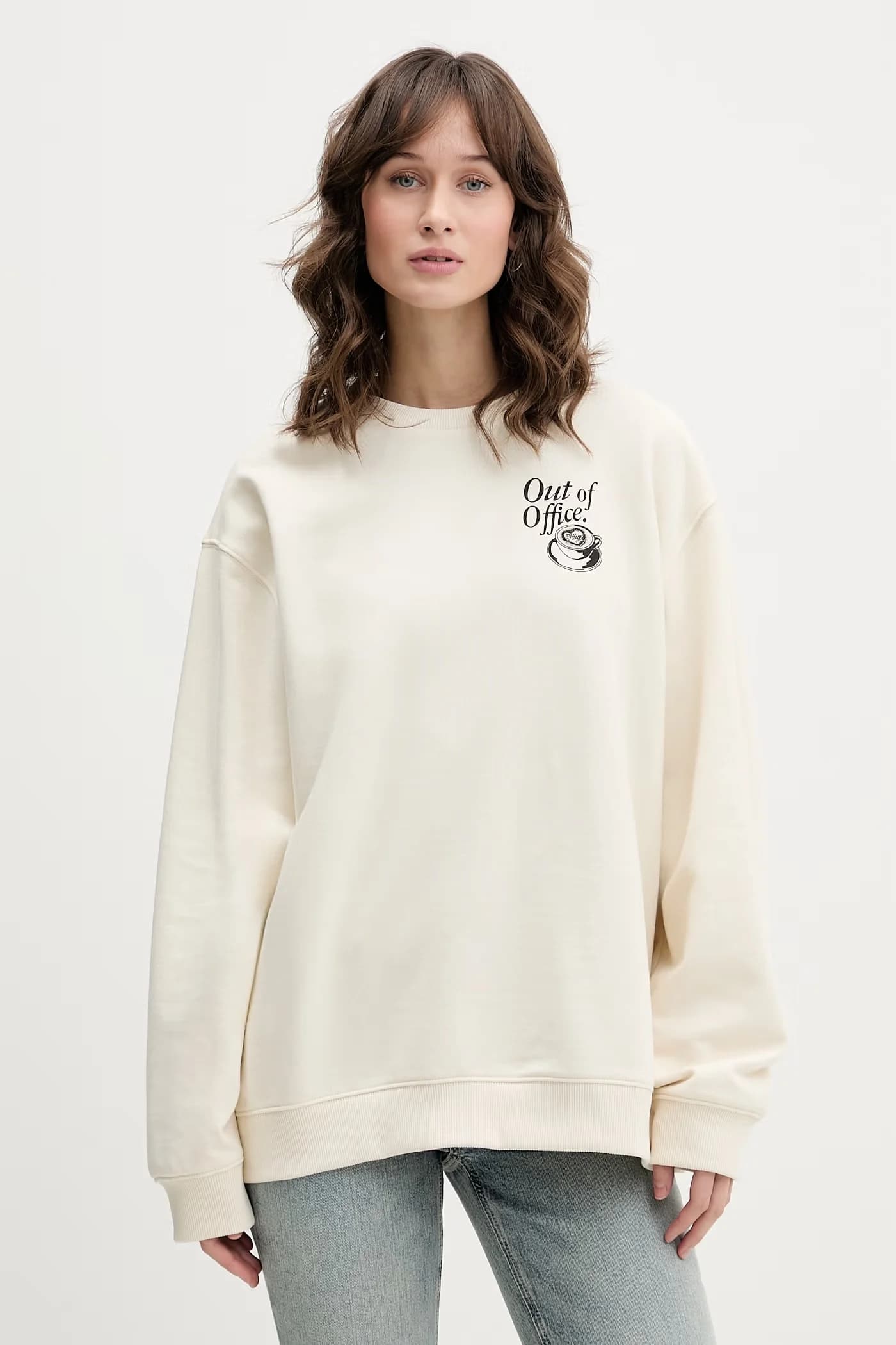 Женская толстовка оверсайз из хлопка Classic Crew_B_3 - фото 3