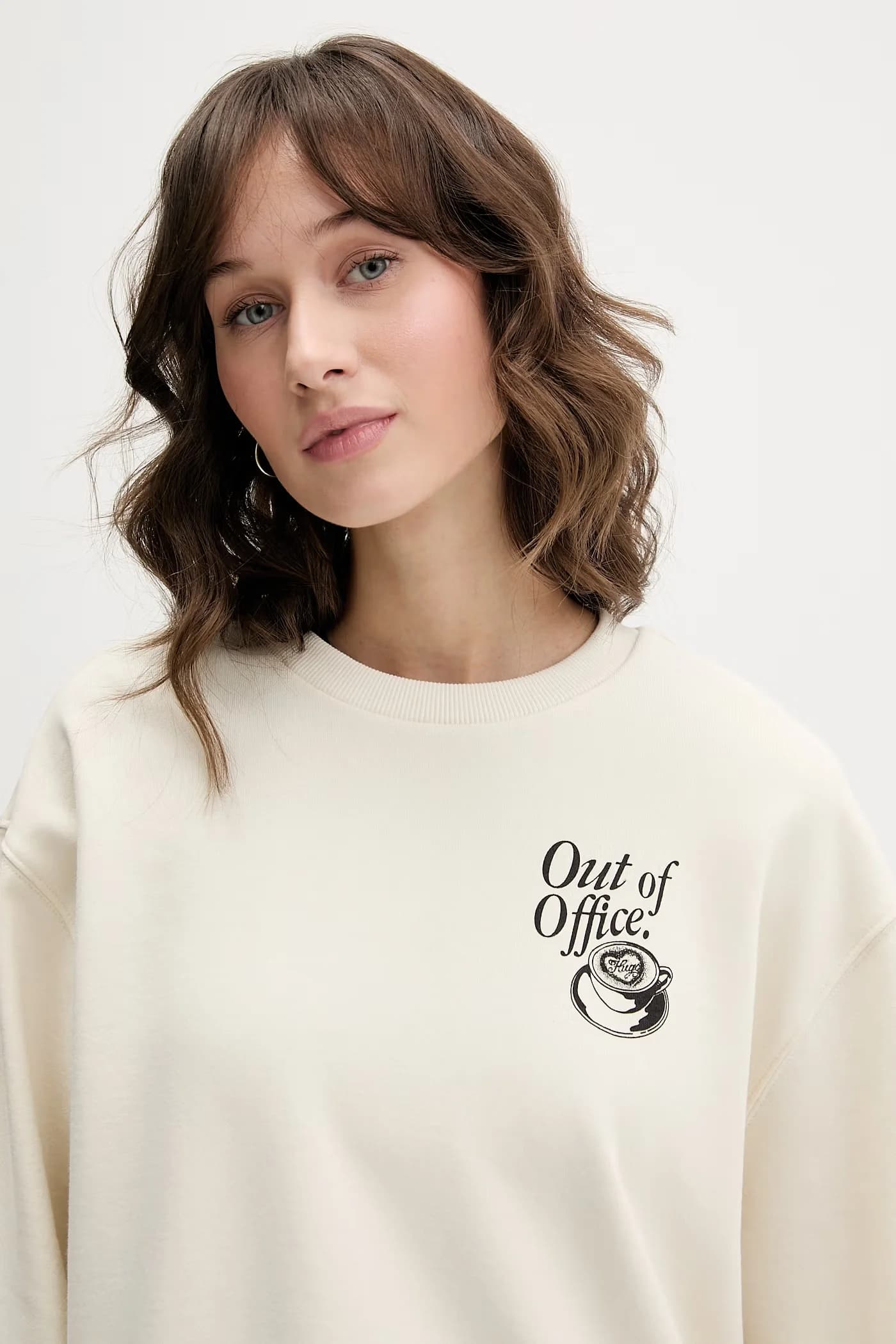 Женская толстовка оверсайз из хлопка Classic Crew_B_3 - фото 4