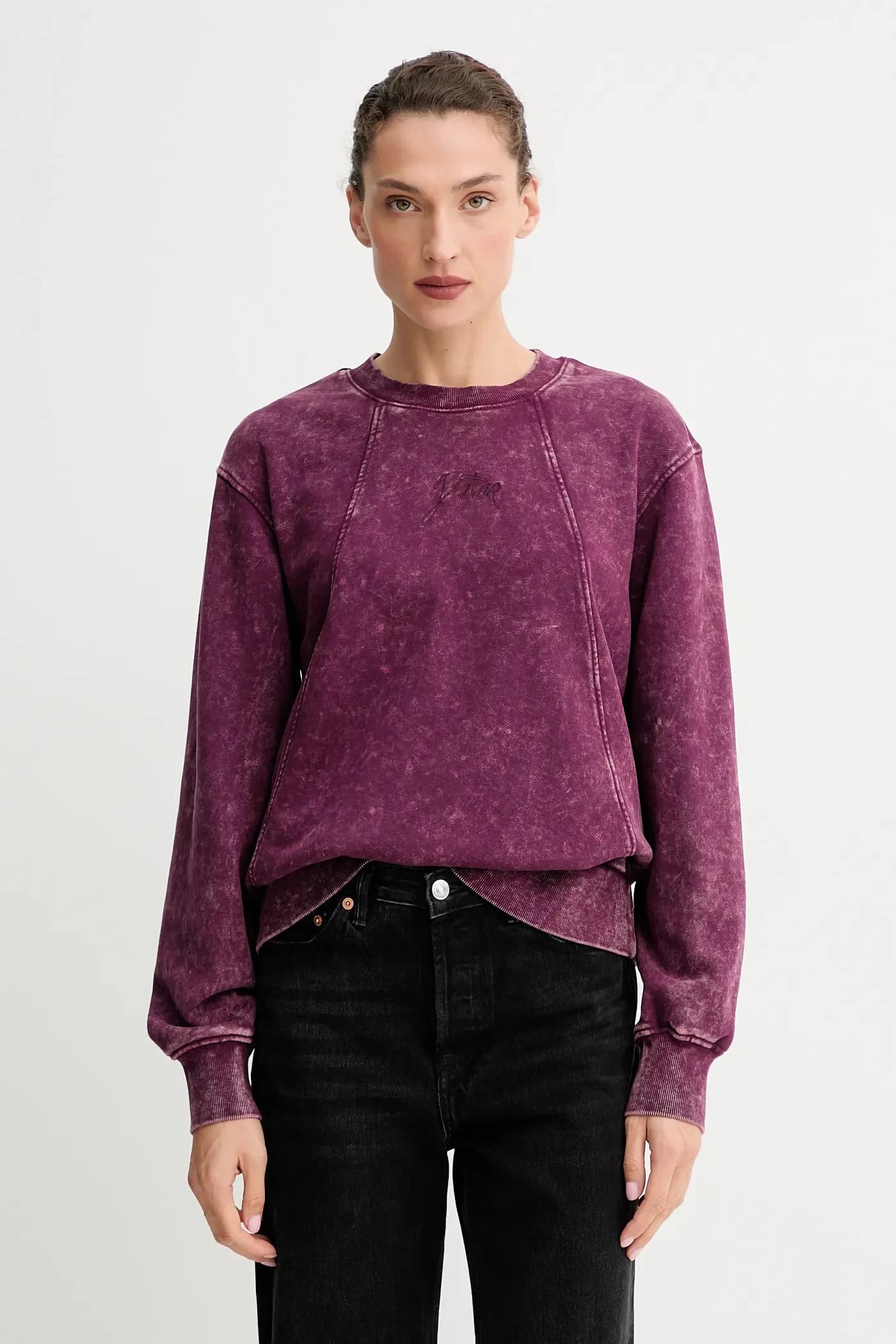 Толстовка из хлопка с выстиранным узором