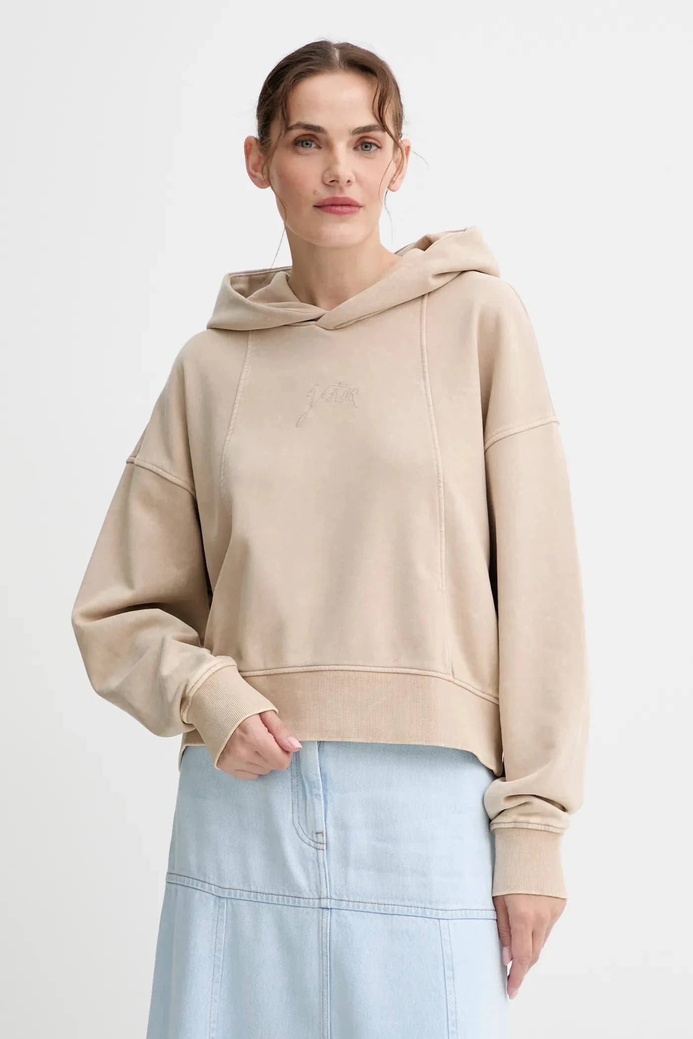 Толстовка из хлопка с выстиранным узором