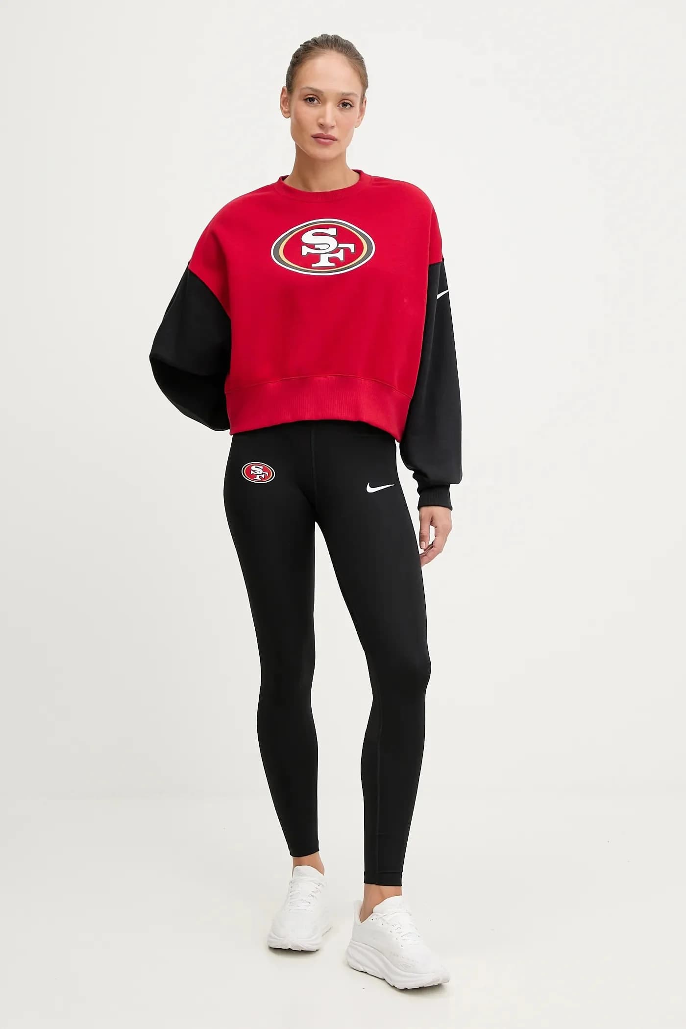 Флисовый свитшот оверсайз с круглым вырезом - фото 2