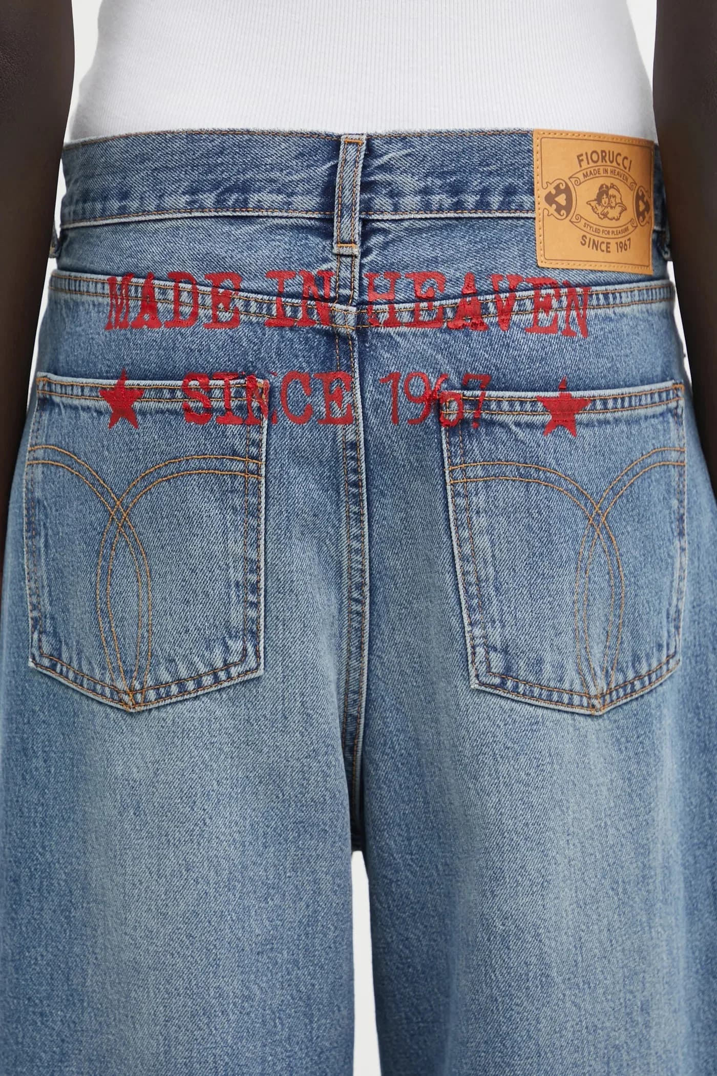 Мешковатые джинсы с принтом Made in Heaven - фото 4