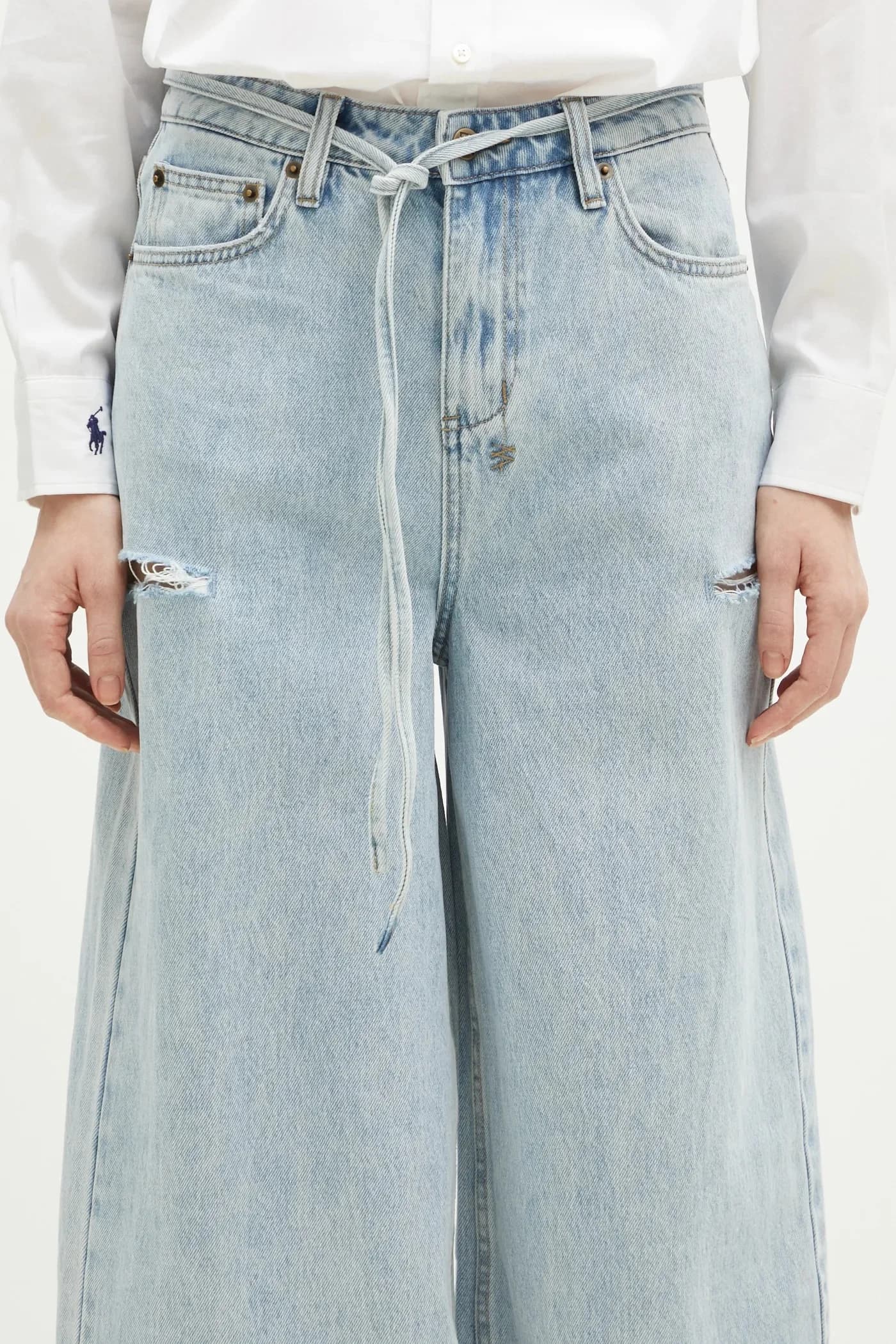 Джинсы Baggy Jean Rollin с вырезами - фото 4