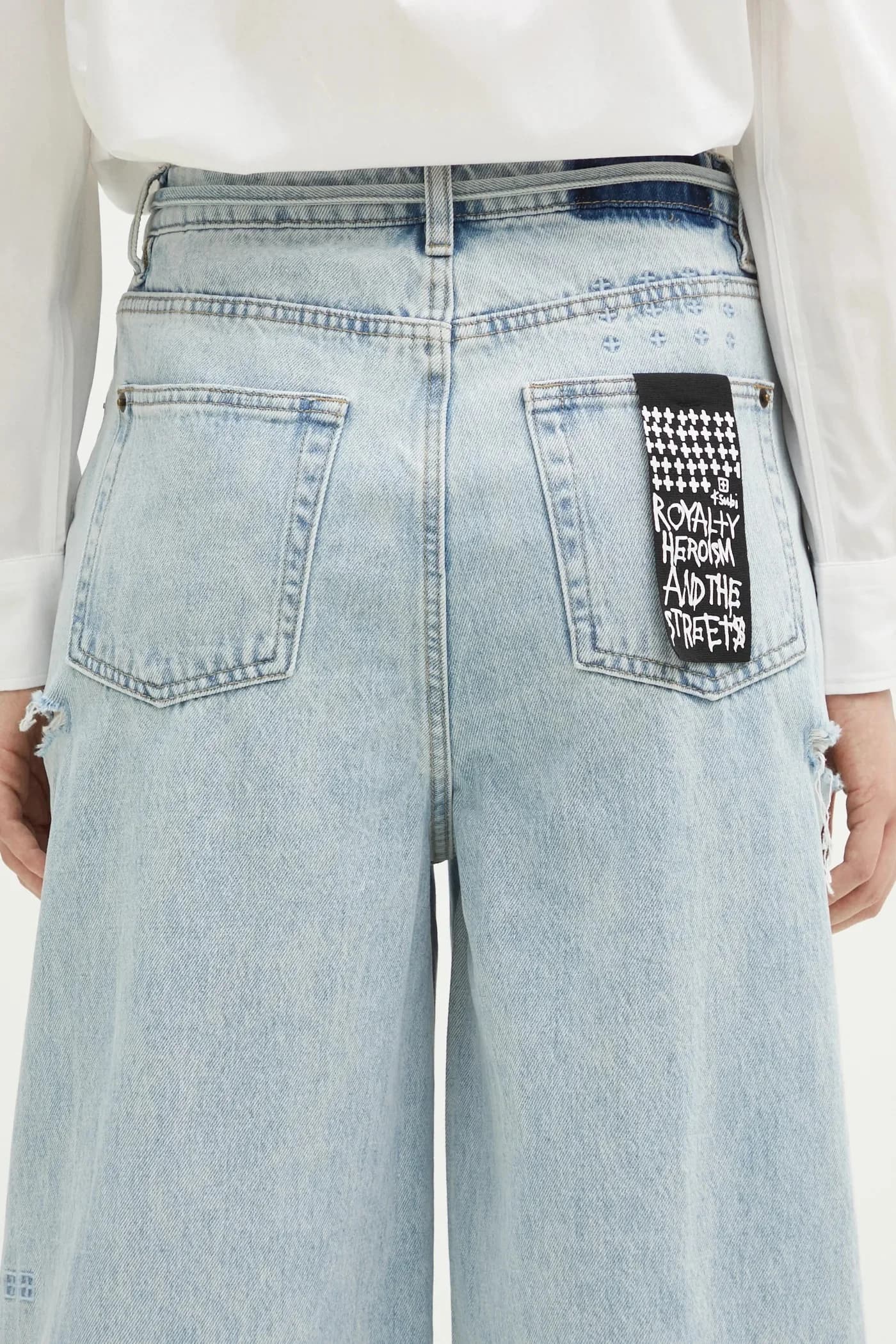 Джинсы Baggy Jean Rollin с вырезами - фото 5