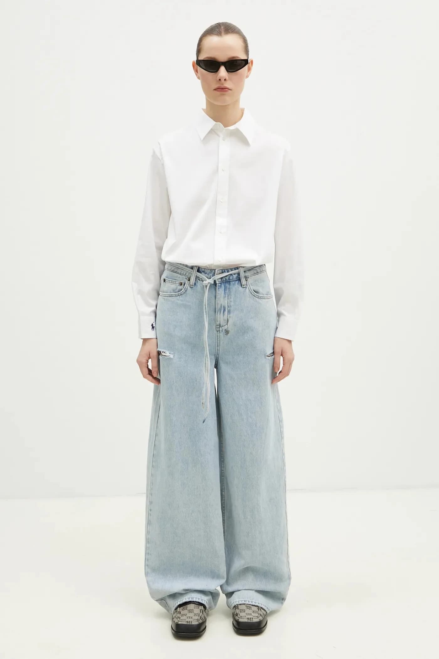 Джинсы Baggy Jean Rollin с вырезами - фото 6