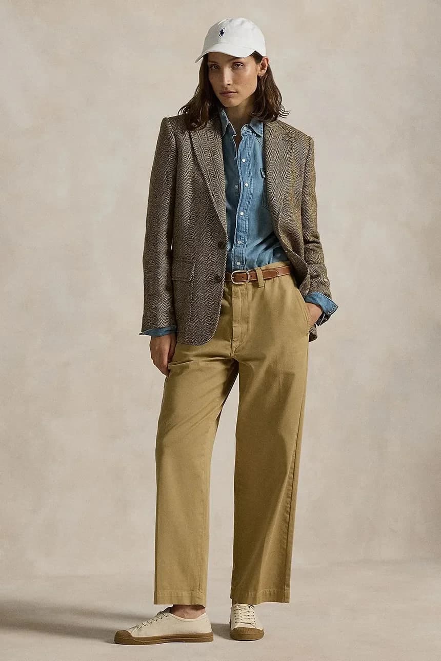 Джинсы-чиносы Str Lg во всю длину на плоской подошве - фото 3