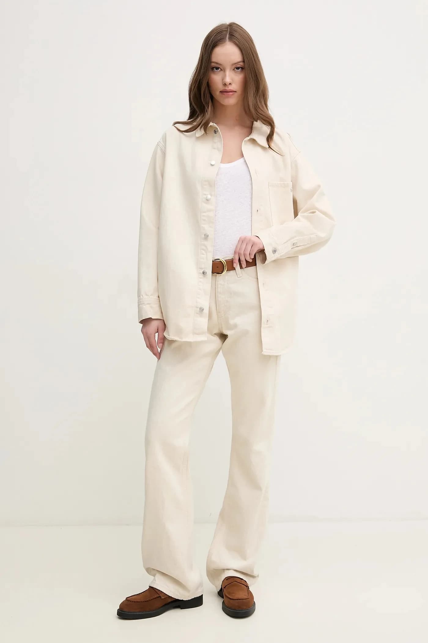 Джинсы из смесового льна - фото 2