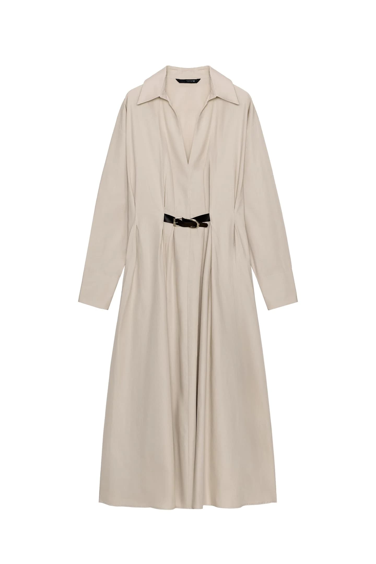 ПЛАТЬЕ СРЕДНЕЙ ДЛИНЫ С ПОЯСОМ - фото 3