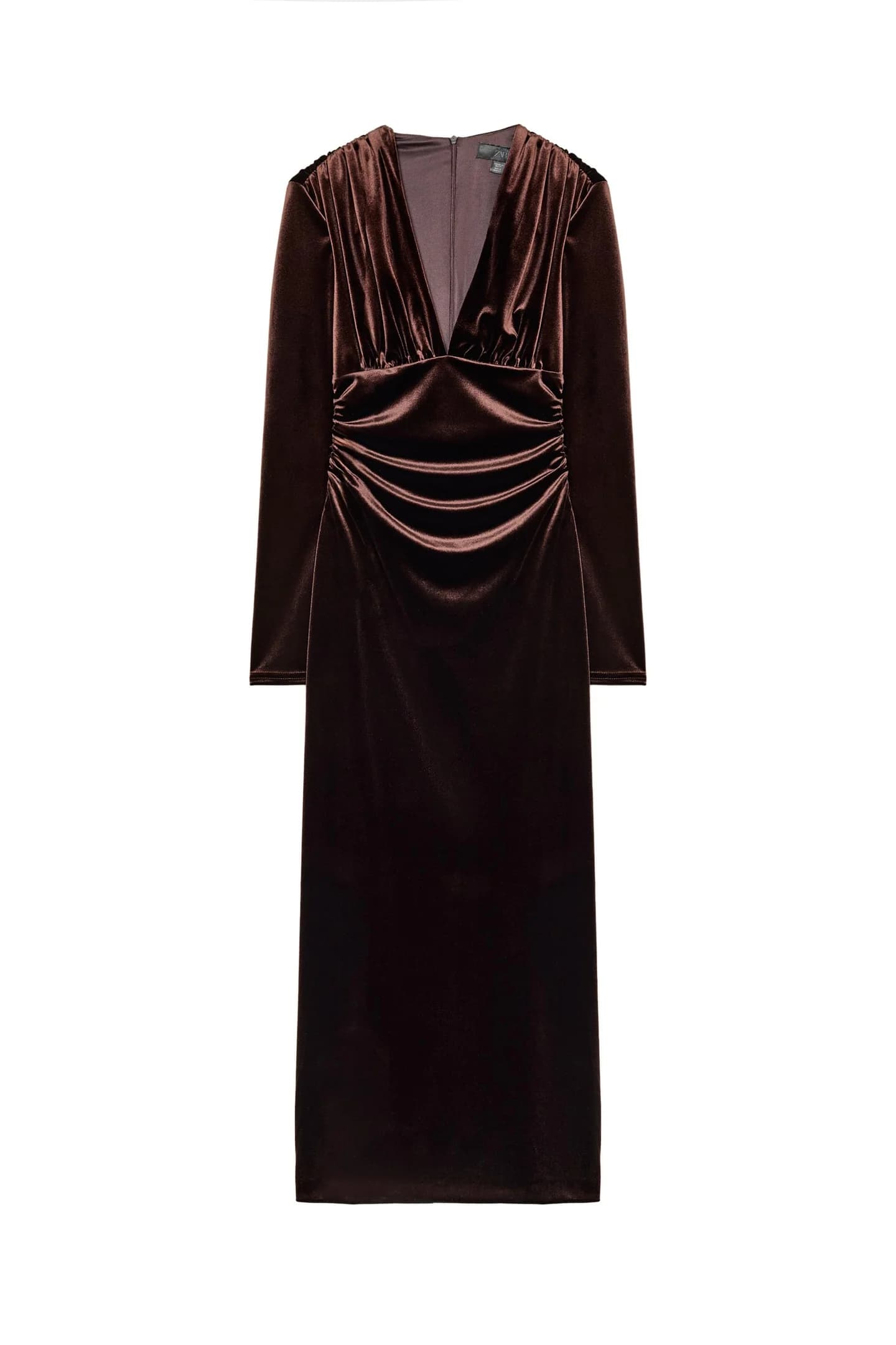 ВЕЛЮРОВОЕ ПЛАТЬЕ МИДИ С ДРАПировкой - фото 3