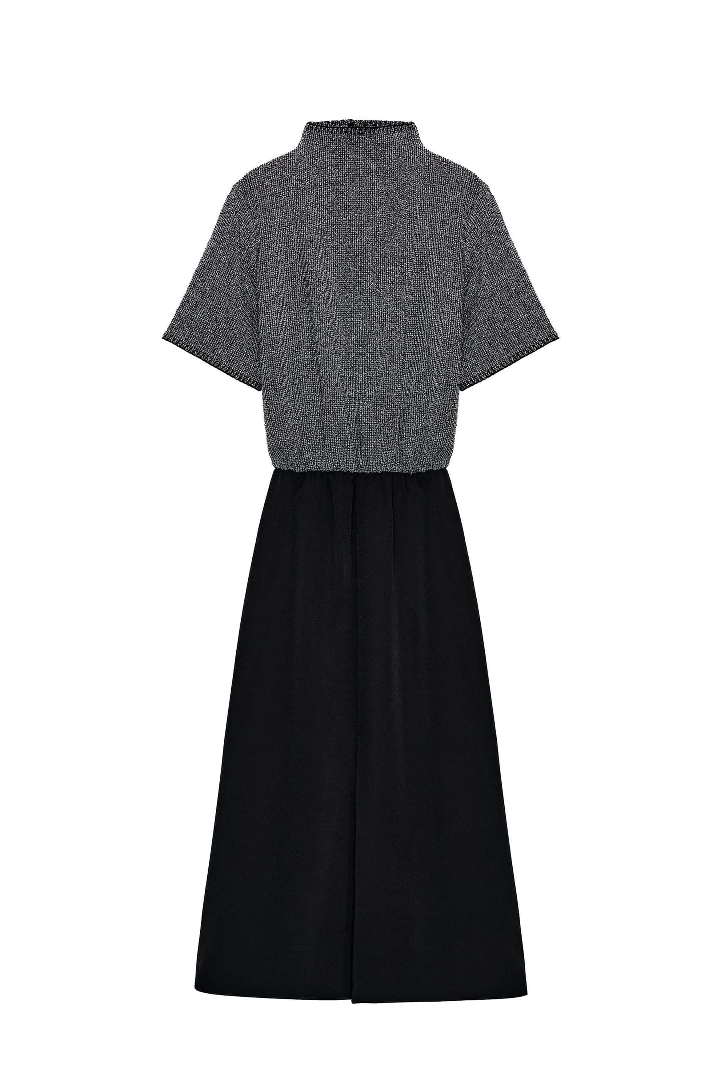 ПЛАТЬЕ МИДИ ИЗ КОМБИНИРОВАННОЙ ТКАНИ - фото 3