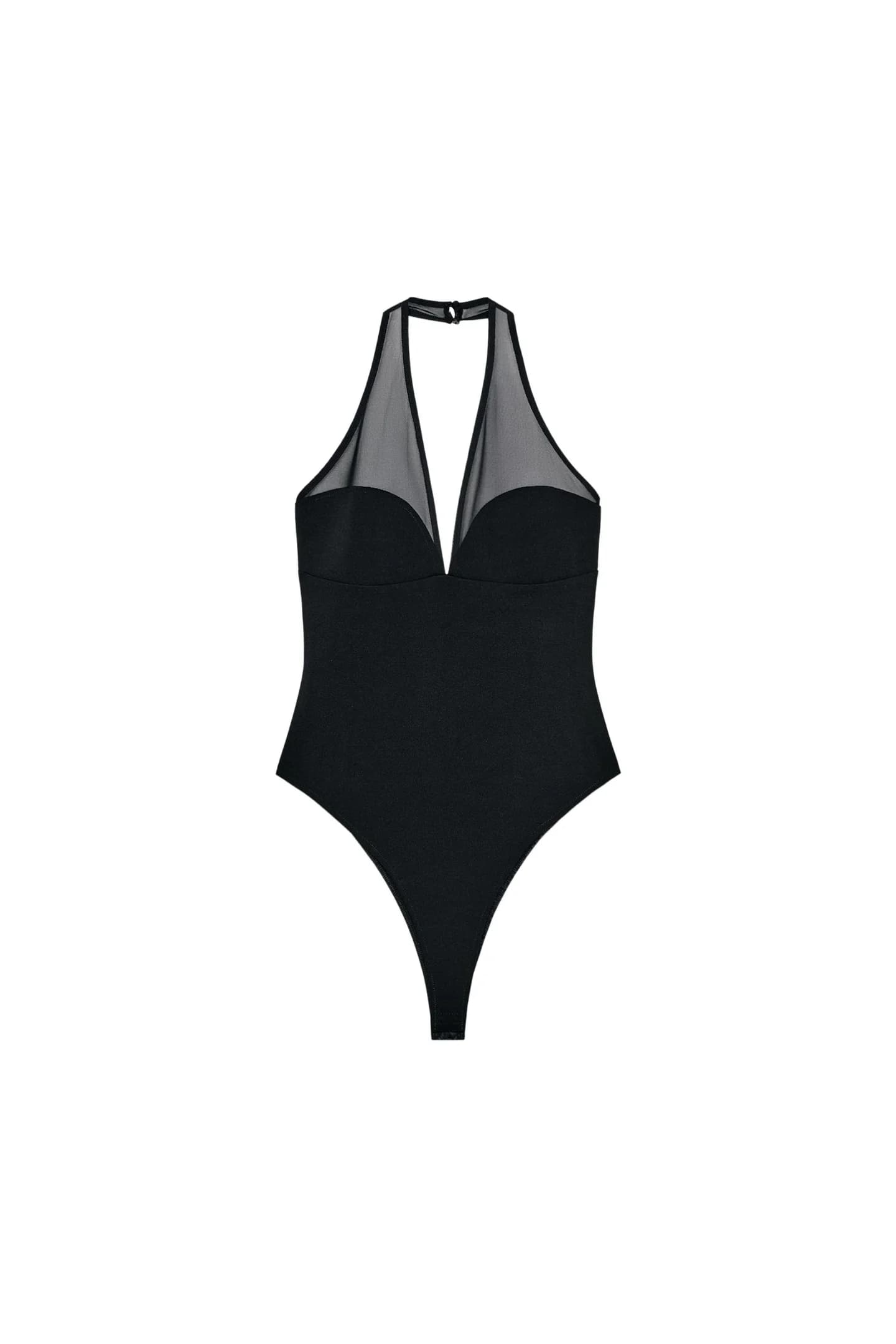 БОДИ С ХАЛЬТЕРОМ ИЗ КОМБИНАЦИИ ТКАНЕЙ - фото 3