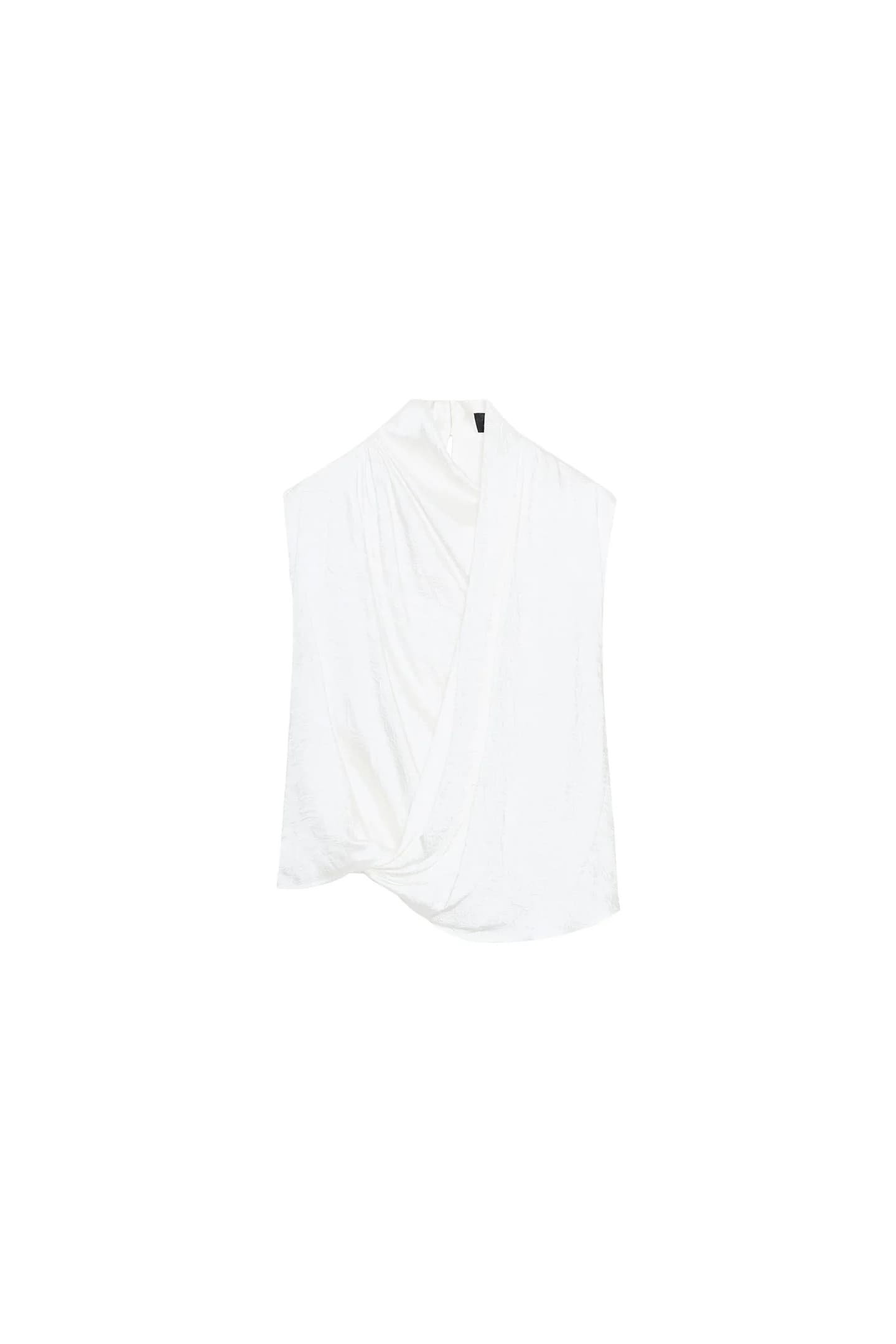 ТОП С ЗАПАХОМ ИЗ САТИНИРОВАННОЙ ТКАНИ - фото 3