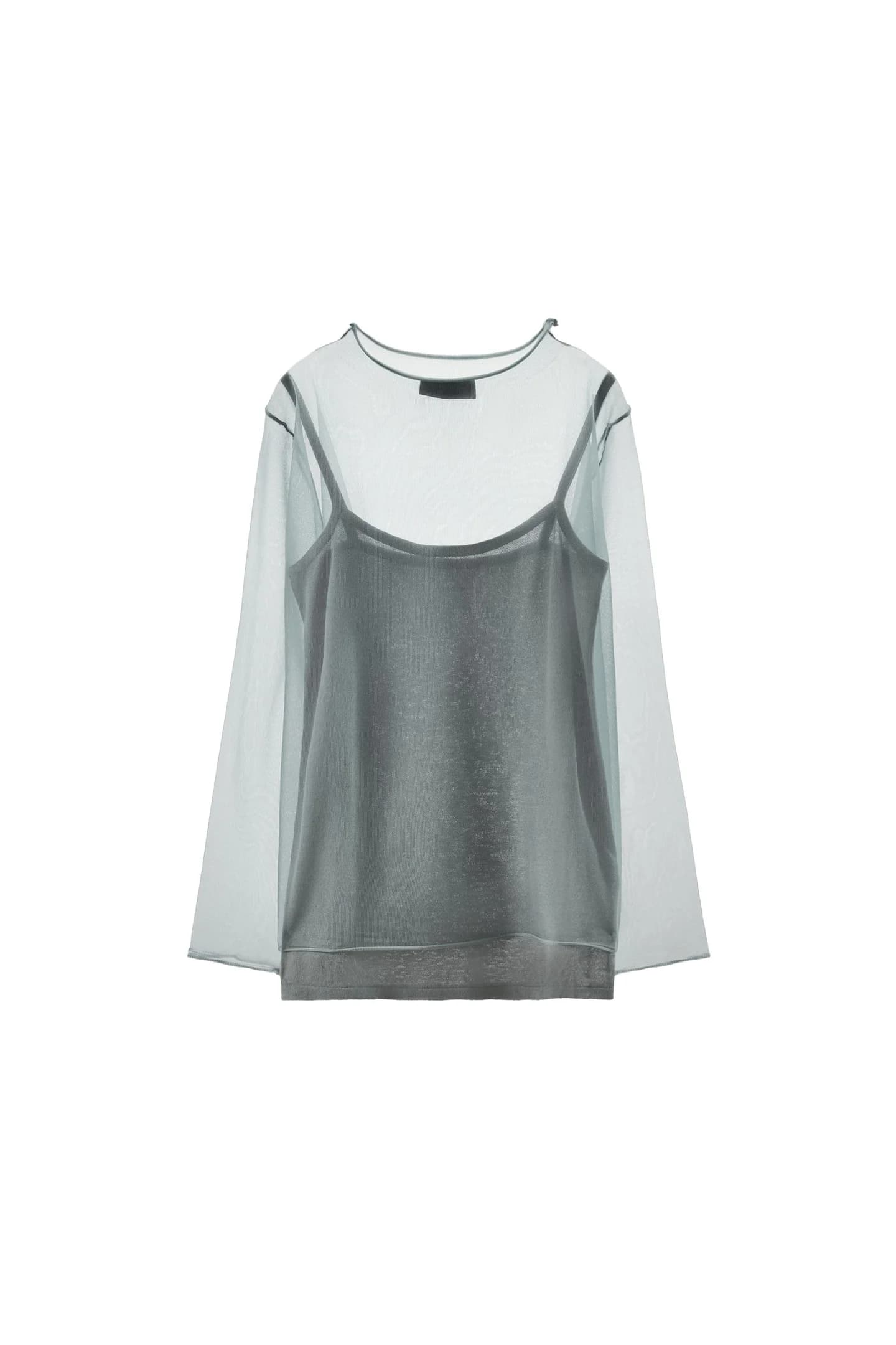 ПОЛУПРОЗРАЧНЫЙ ТРИКОТАЖНЫЙ ТОП - фото 3