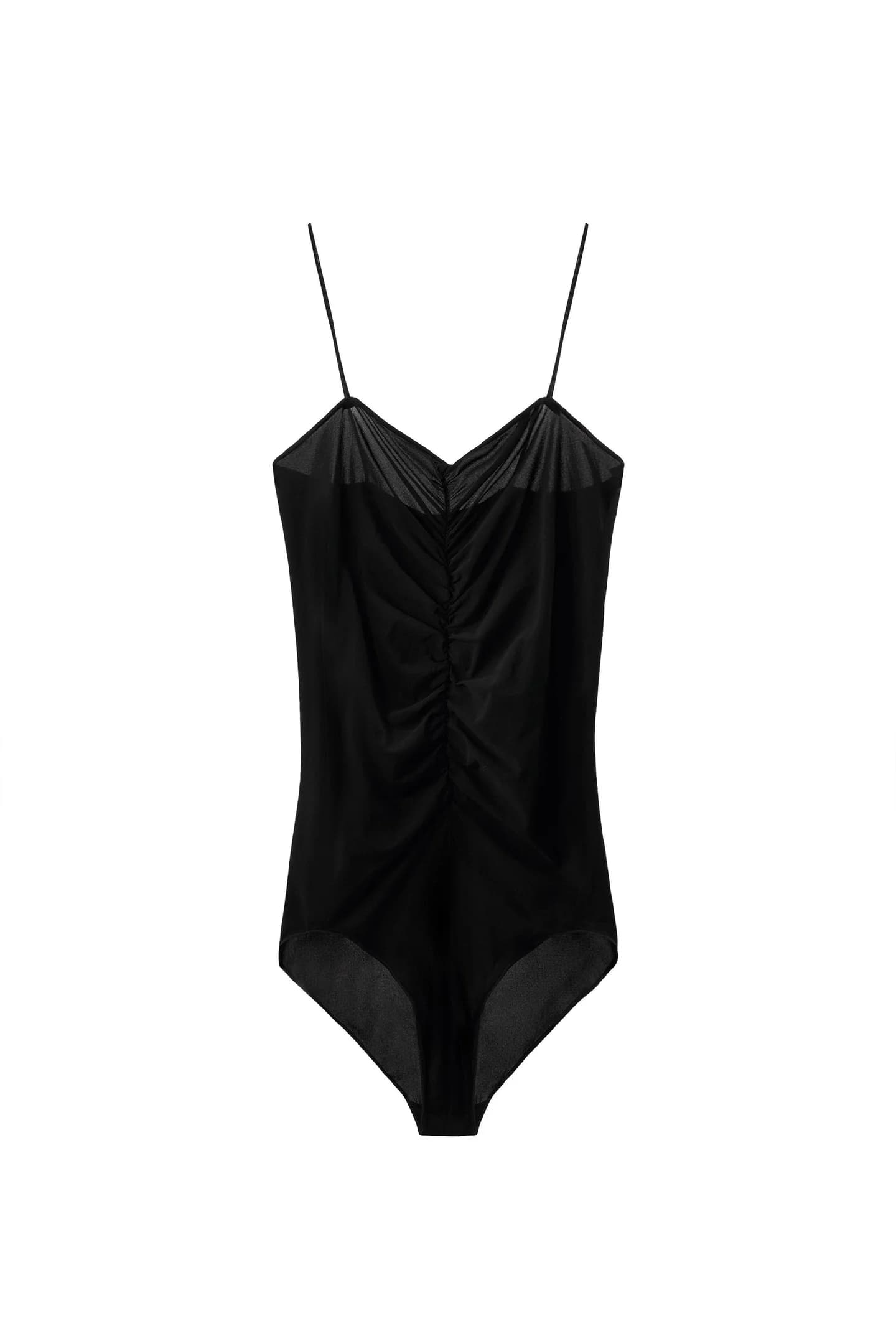 БОДИ С РЕБРУШКАМИ ИЗ ТКАНИ С НЕМНОГО ПОЛИАМИДА - фото 3