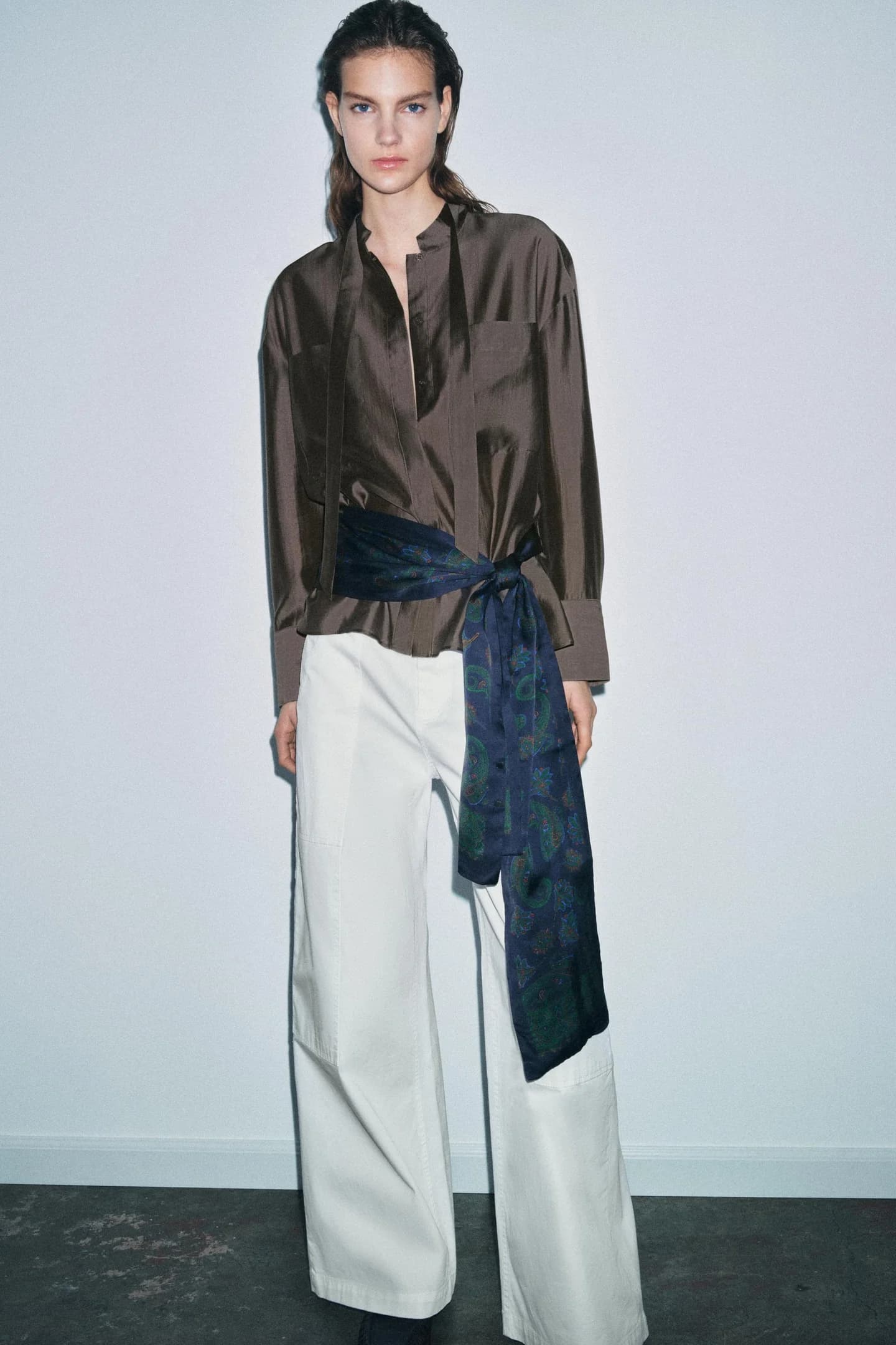 РУБАШКА С КАРМАНАМИ И ГАЛСТУКАМИ ИЗ КОЛЛЕКЦИИ ZW - фото 2