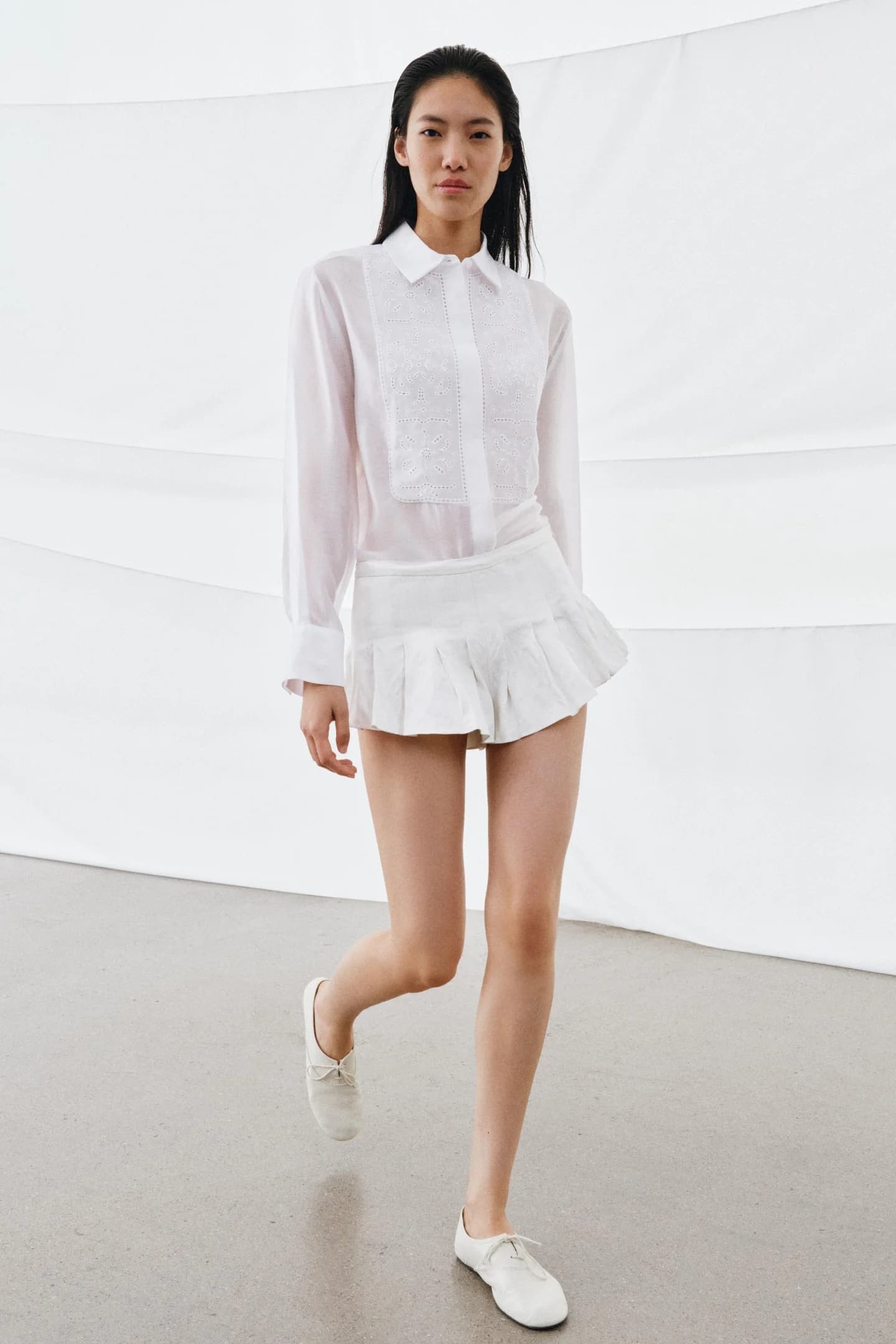 СТРУЯЩАЯСЯ РУБАШКА С ВЫШИВКОЙ ИЗ КОЛЛЕКЦИИ ZW - фото 2