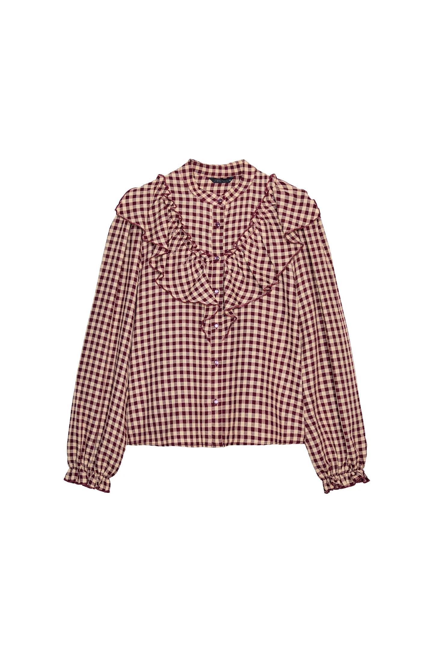 БЛУЗКА В КЛЕТИКУ С РУБКАМИ - фото 3