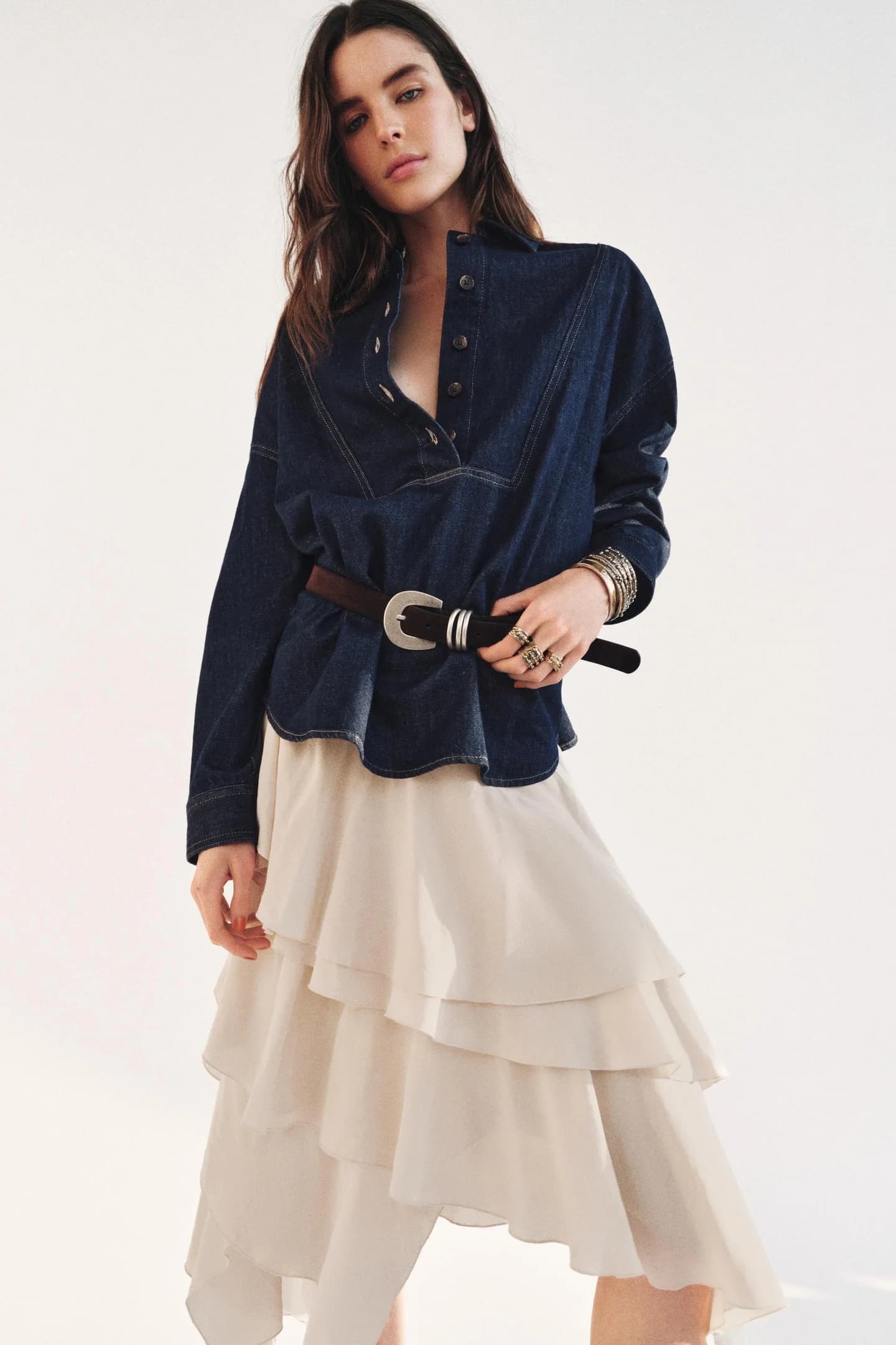 ДЖИНСОВАЯ РУБАШКА ИЗ КОЛЛЕКЦИИ ZW - фото 2