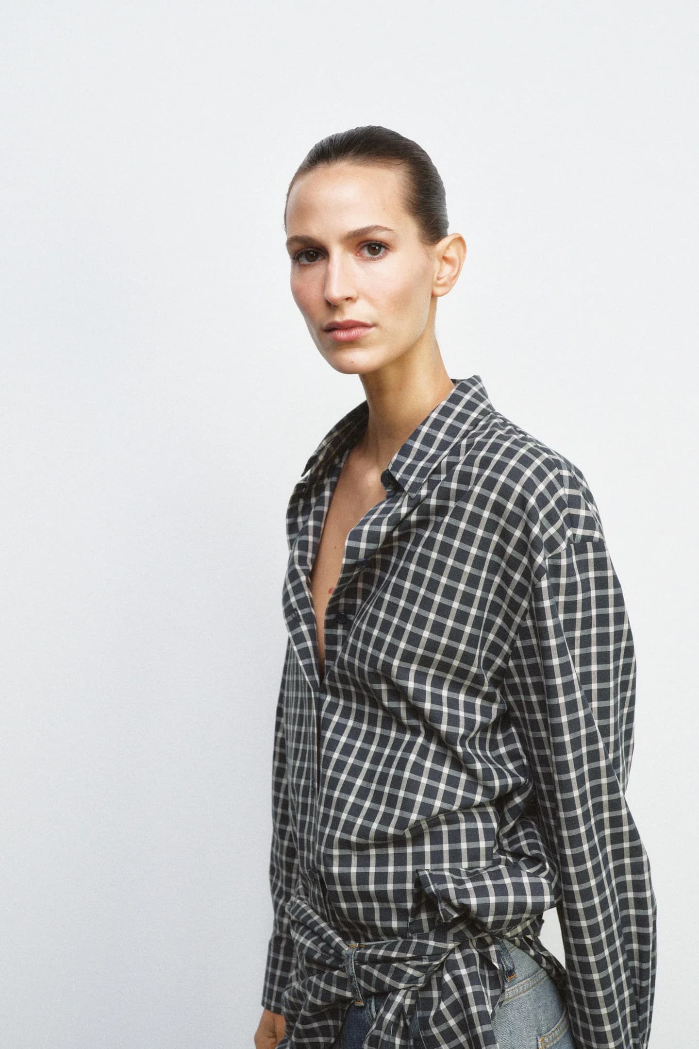 РУБАШКА В КЛЕТИКУ С БАНКЕРОМ ИЗ КОЛЛЕКЦИИ ZW - фото 3