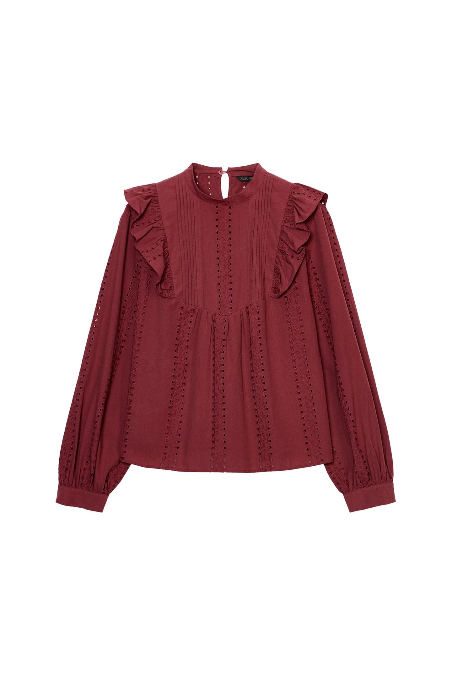 БЛУЗКА В РОМАНТИЧНОМ СТИЛЕ С ПЕРФОРИРОВАННОЙ ВЫШИВКОЙ - фото 3