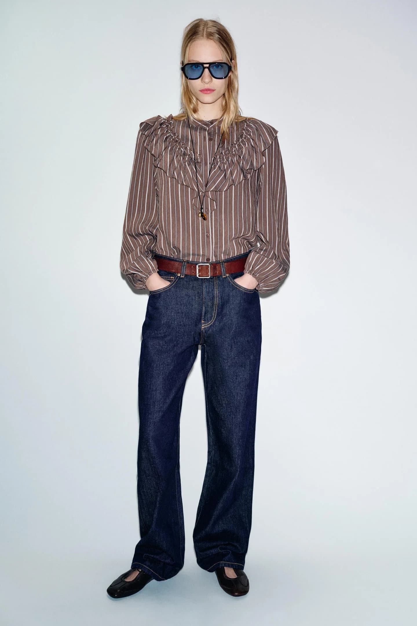 ПОЛОСКАЯ РУБАШКА С ОРУШАМИ