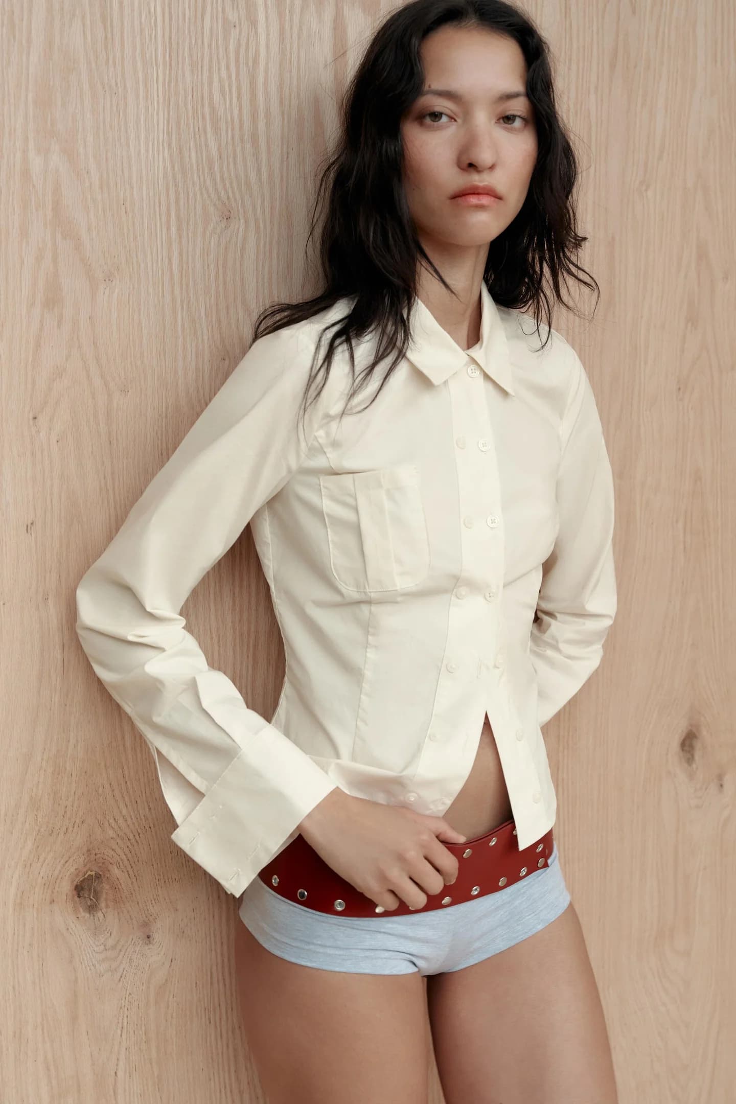 РУБАШКА ИЗ РЕБРИСТОГО ПОПЛИН