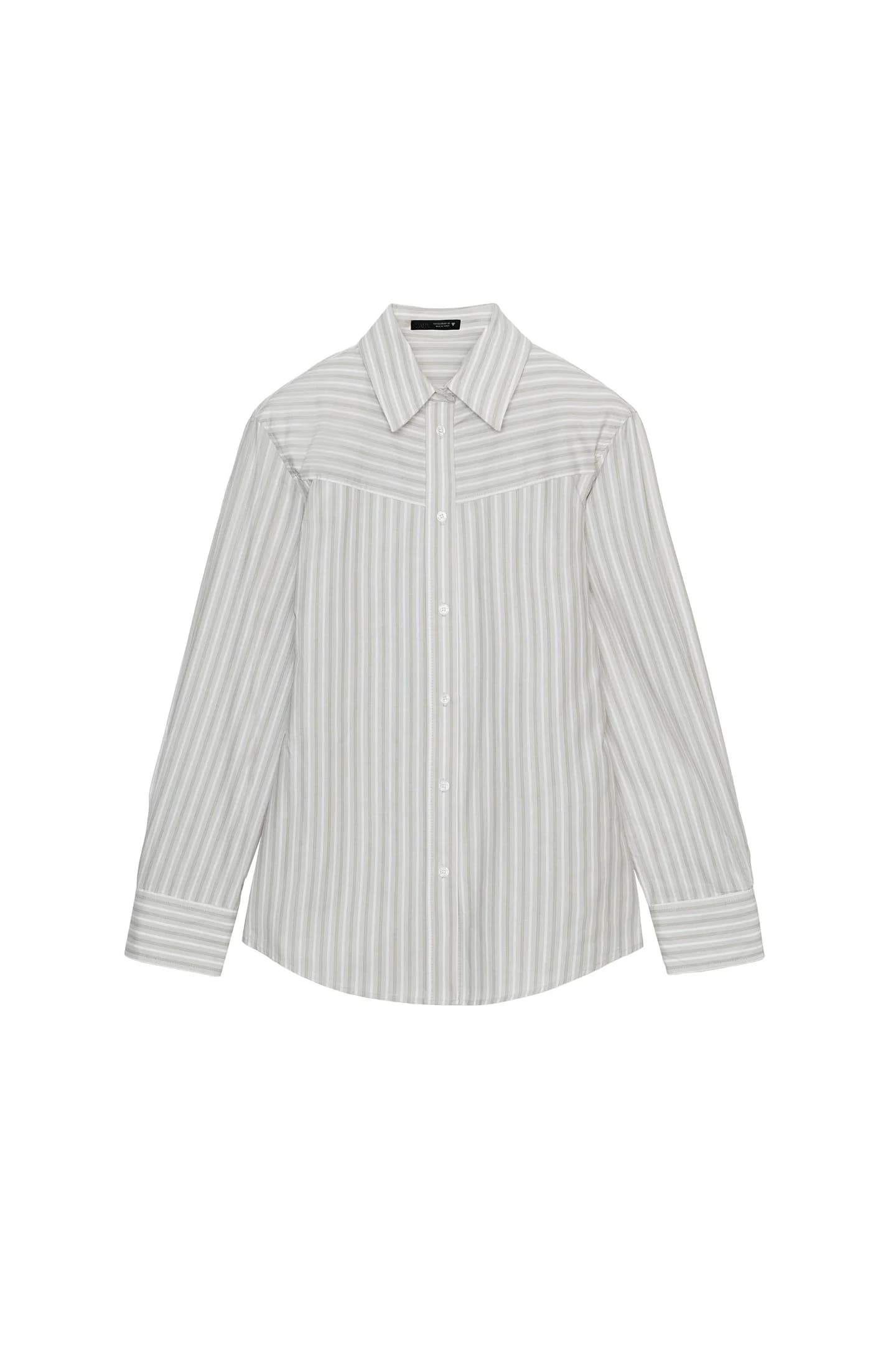 РУБАШКА ИЗ ПОПЛИНА С ПОДУШКАМИ НА ПЛЕЧАХ - фото 3