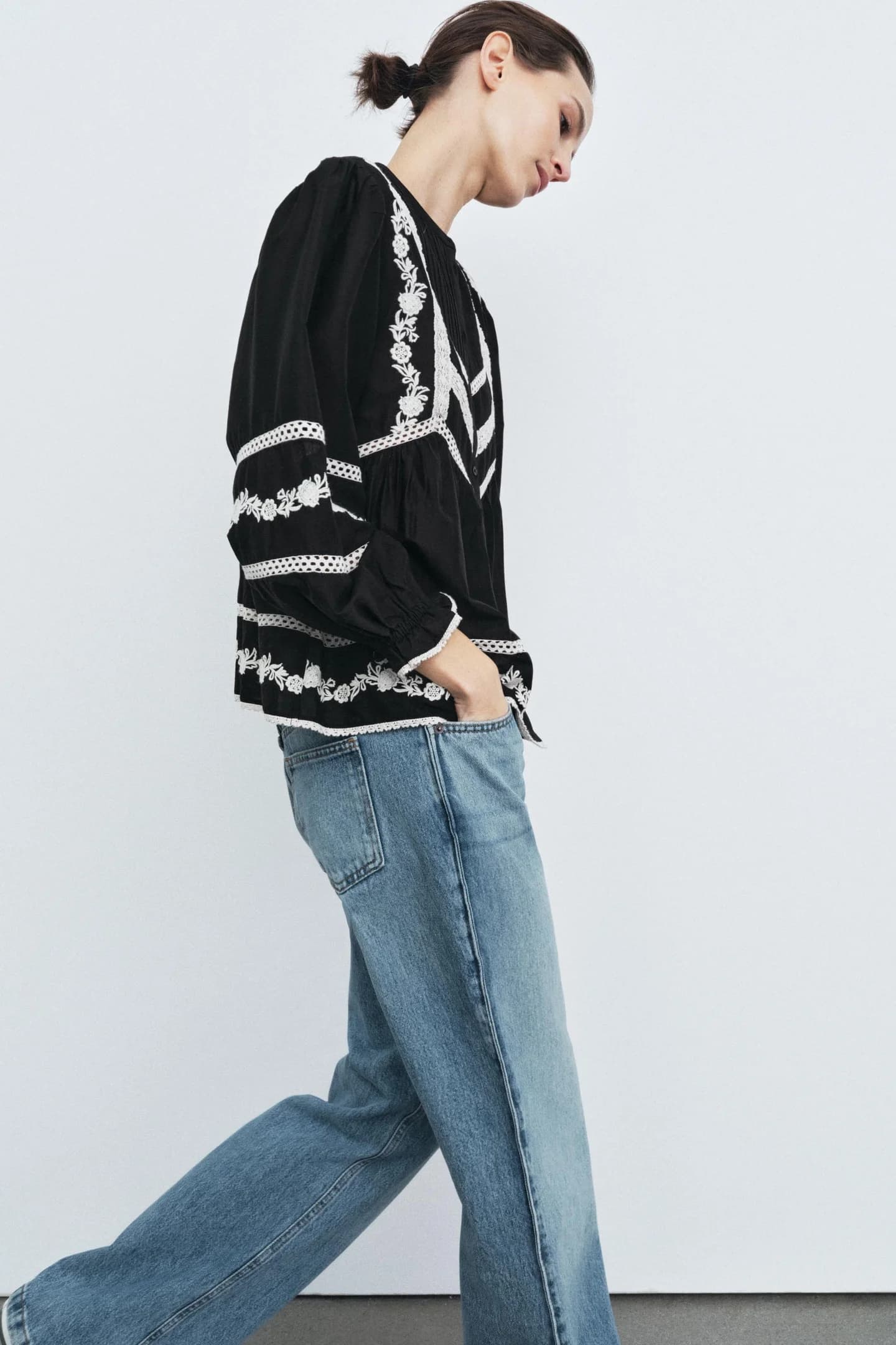 БЛУЗКА С ВЫШИВКОЙ ИЗ КОЛЛЕКЦИИ ZW - фото 2