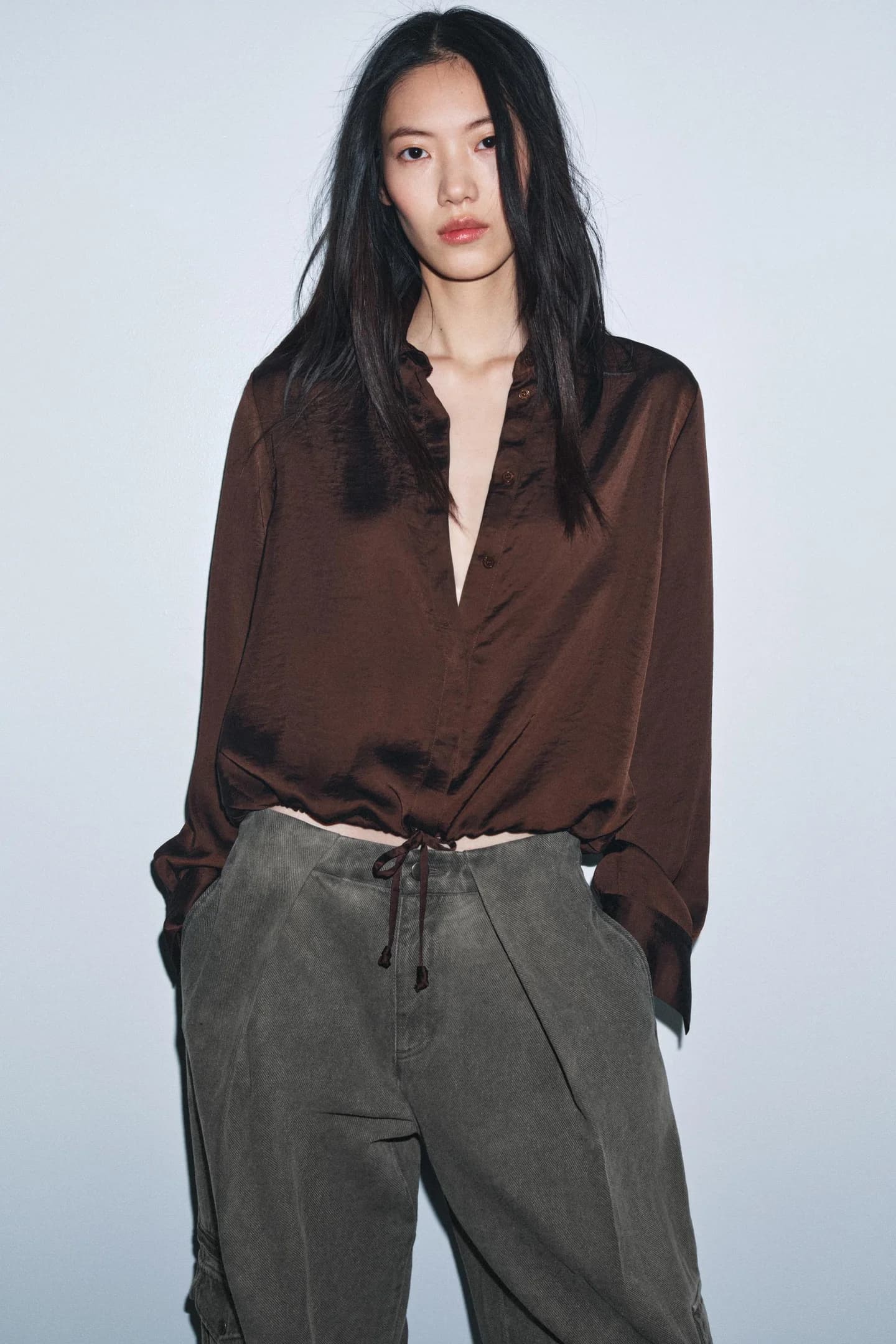 АТЛАСНАЯ РУБАШКА ИЗ КОЛЛЕКЦИИ ZW