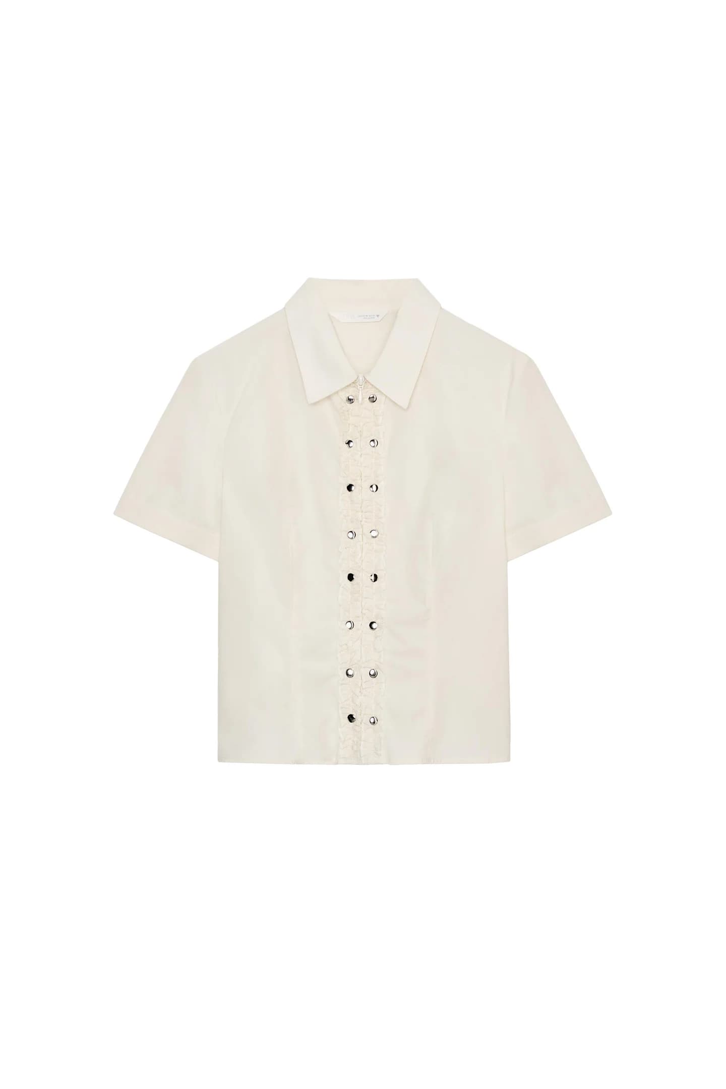 РУБАШКА ПОПЕЛИН С РЮБКАМИ И РИББЛАМИ - фото 5